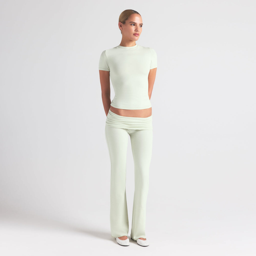 COTTON JERSEY FOLDOVER PANT | SPEARMINT