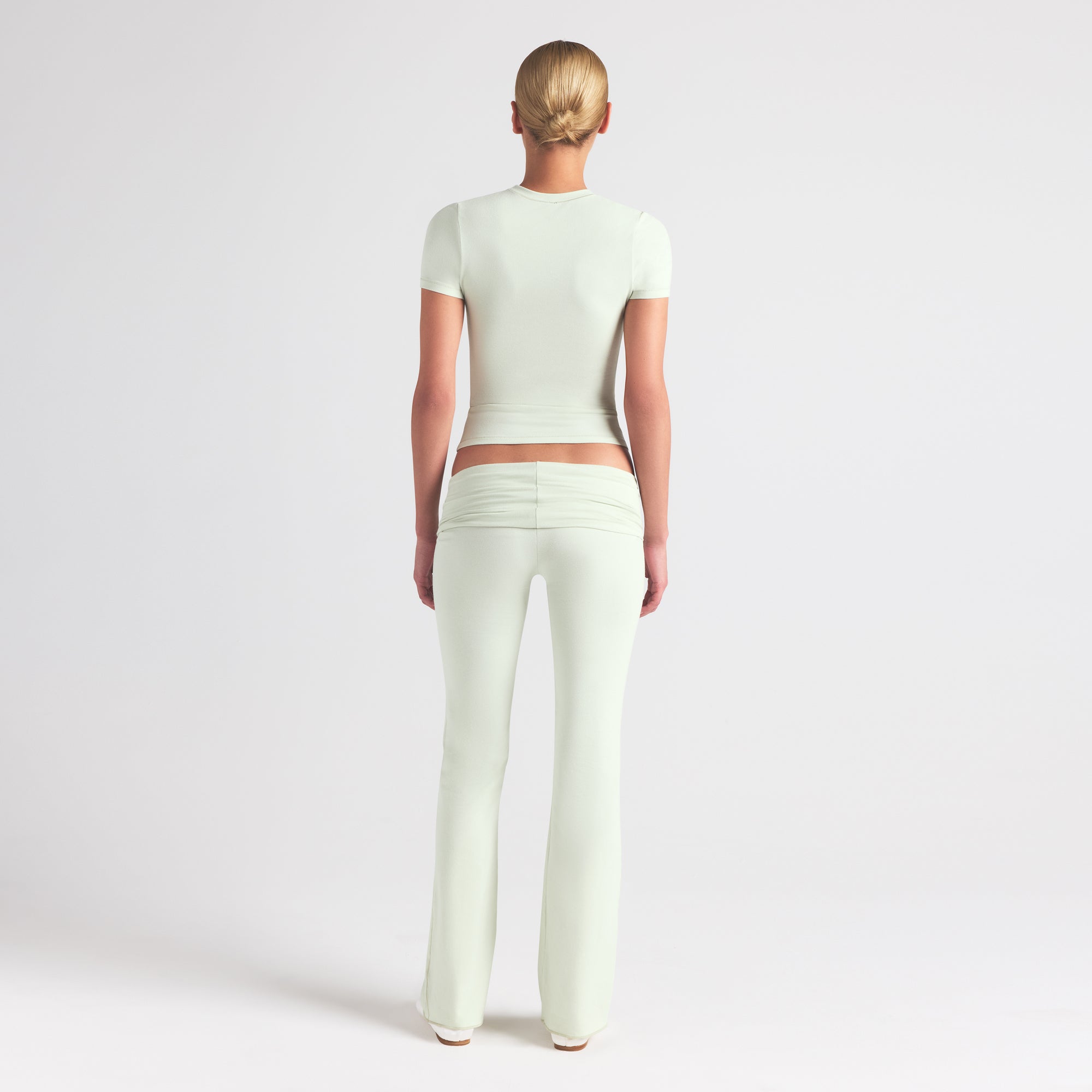 COTTON JERSEY FOLDOVER PANT | SPEARMINT
