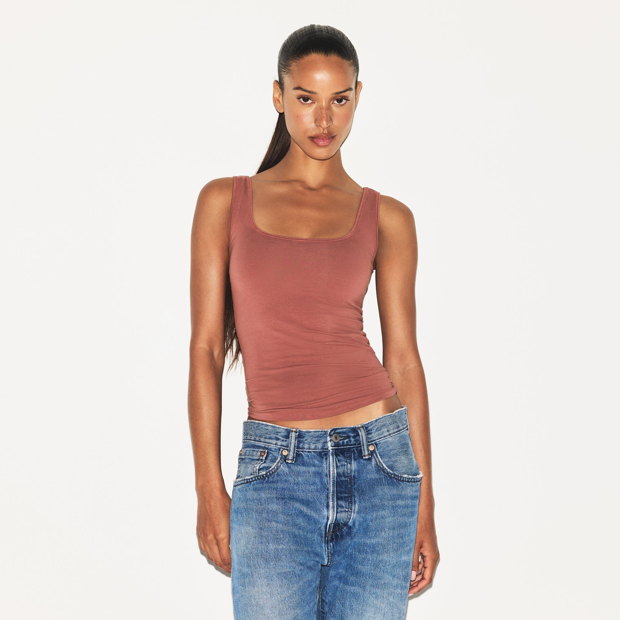 COTTON JERSEY TANK | REDWOOD
