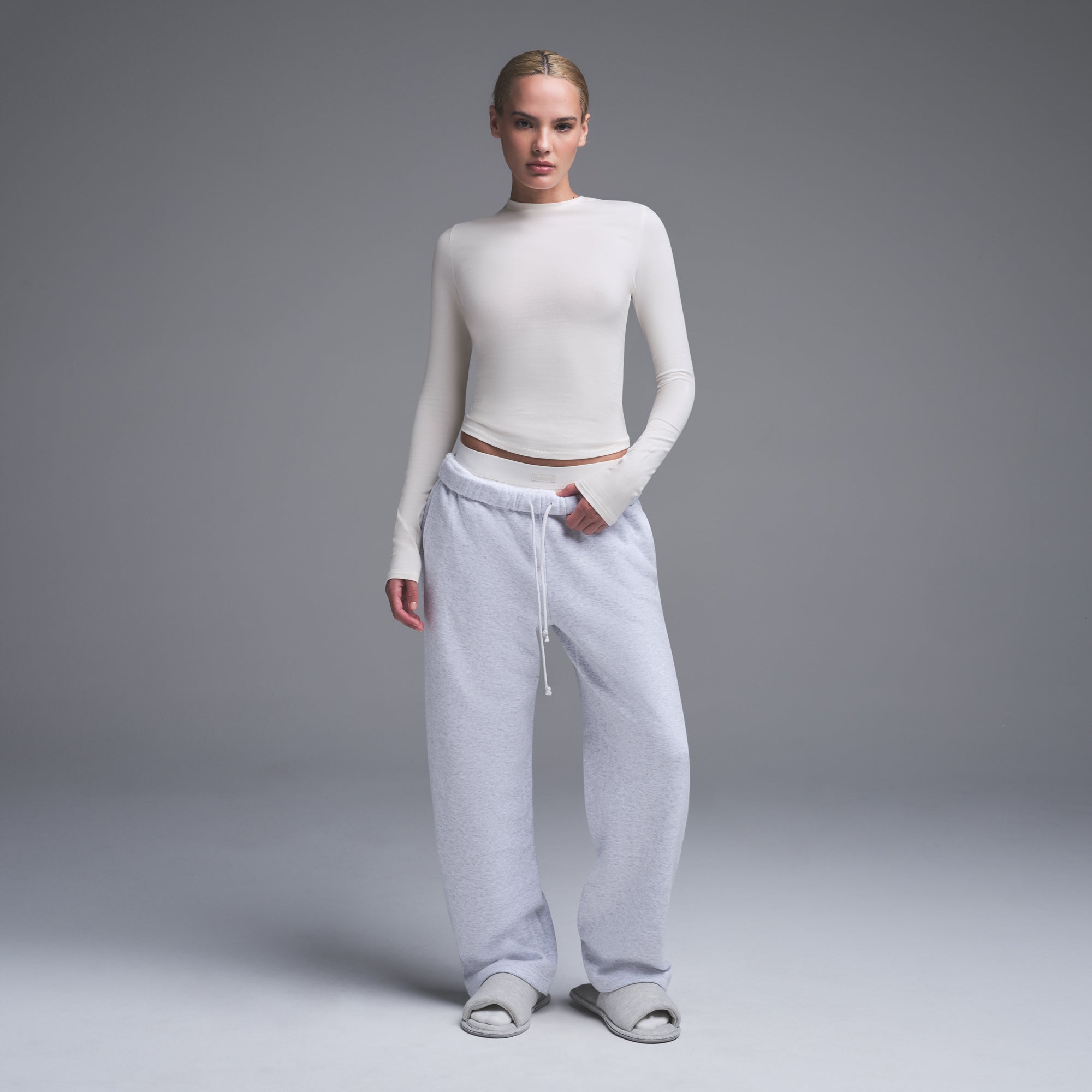 COTTON JERSEY LONG SLEEVE T-SHIRT | MARBLE