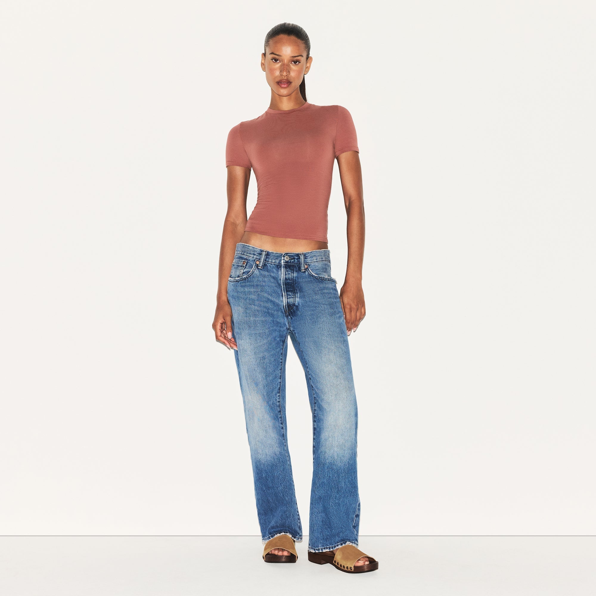 COTTON JERSEY T-SHIRT | REDWOOD