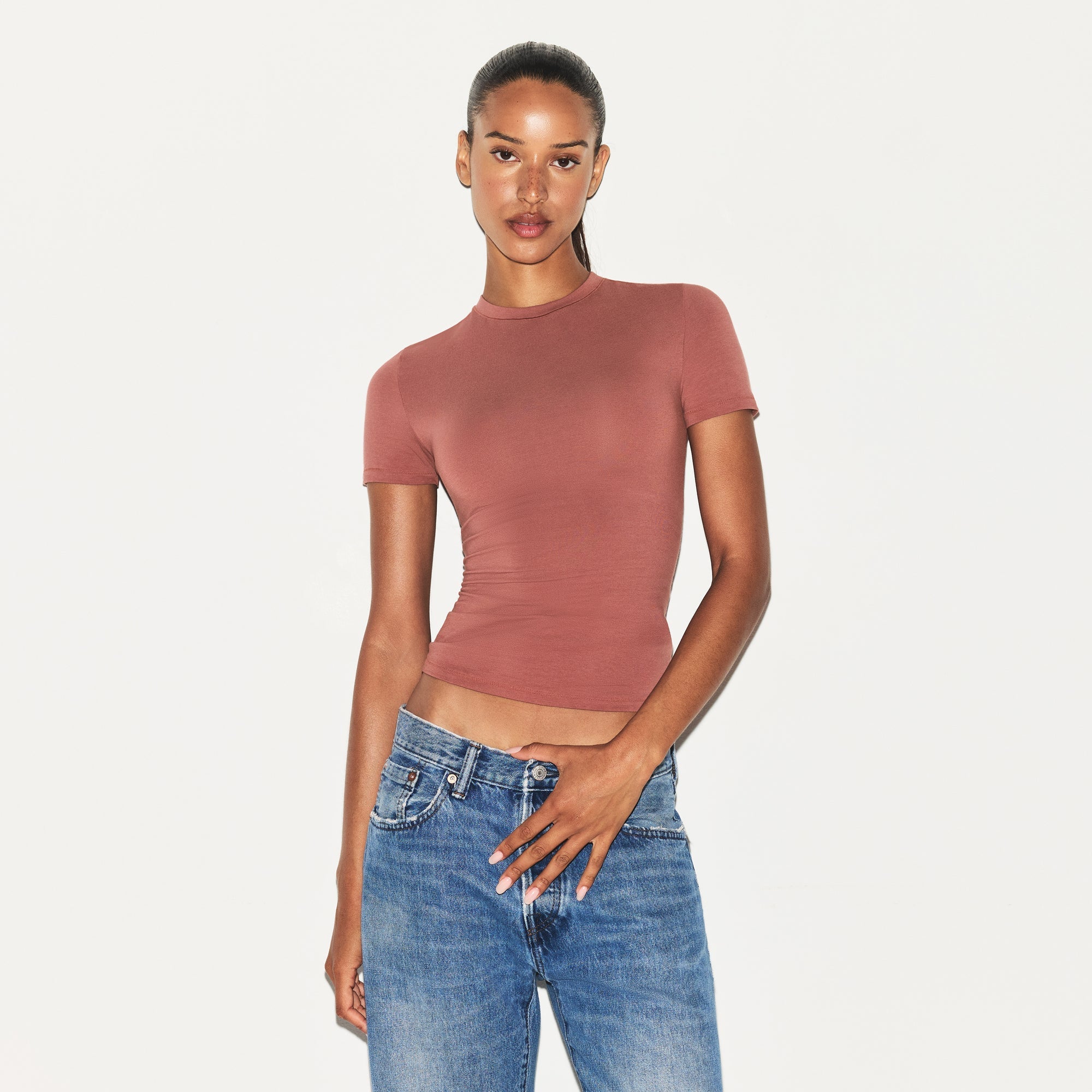 COTTON JERSEY T-SHIRT | REDWOOD