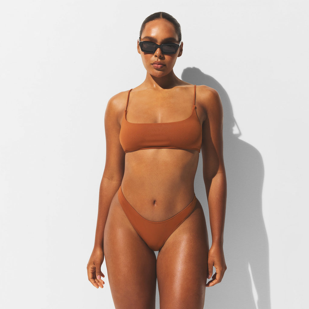 ICONIC SWIM DIPPED BIKINI BOTTOM | BRONZE