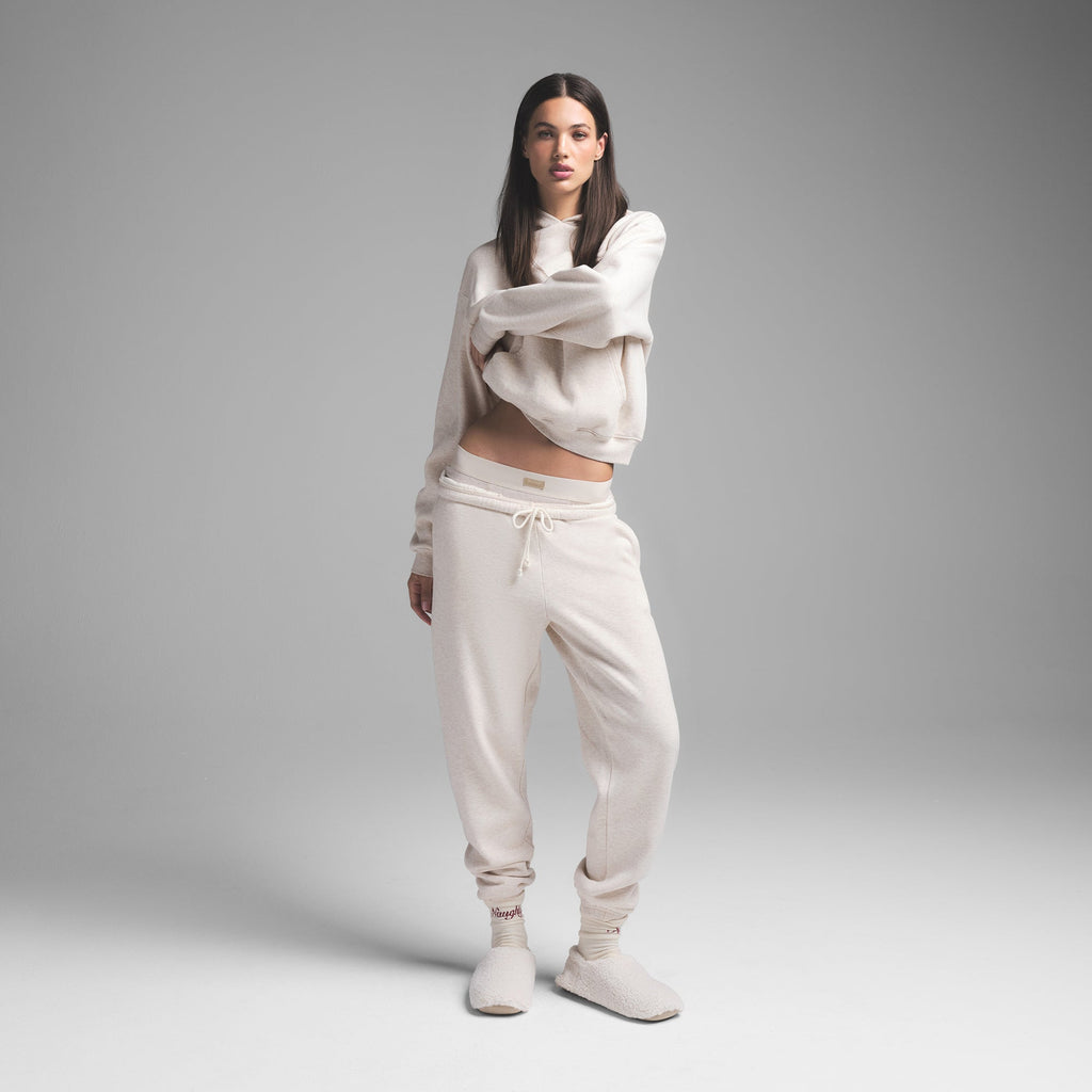 COTTON FLEECE JOGGER | HEATHER OATMEAL