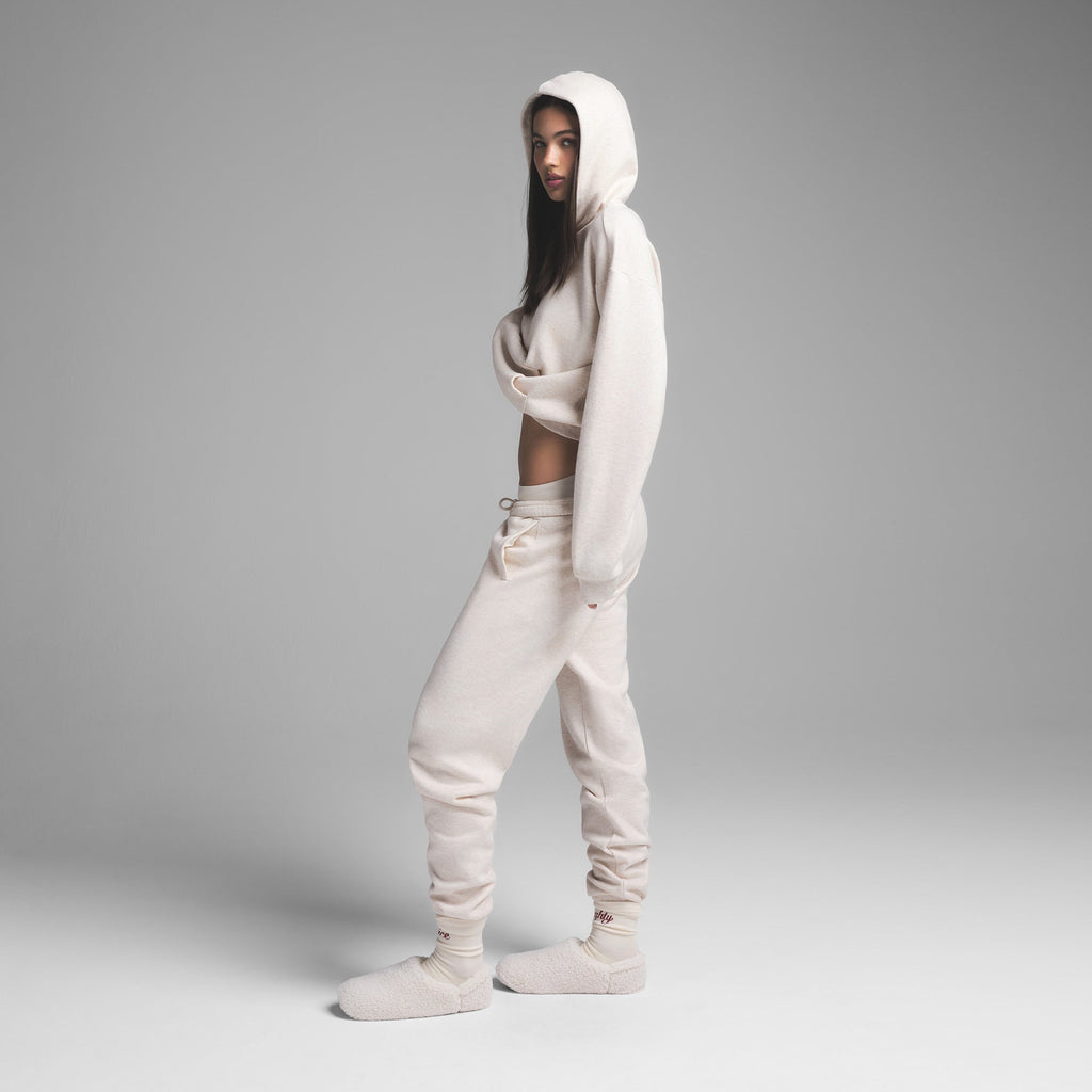 COTTON FLEECE JOGGER | HEATHER OATMEAL