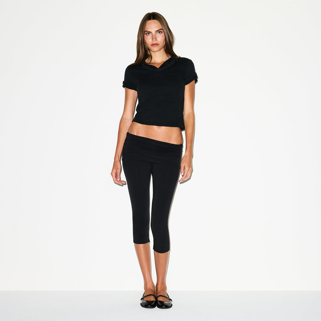 COTTON JERSEY FOLDOVER CAPRI | SOOT