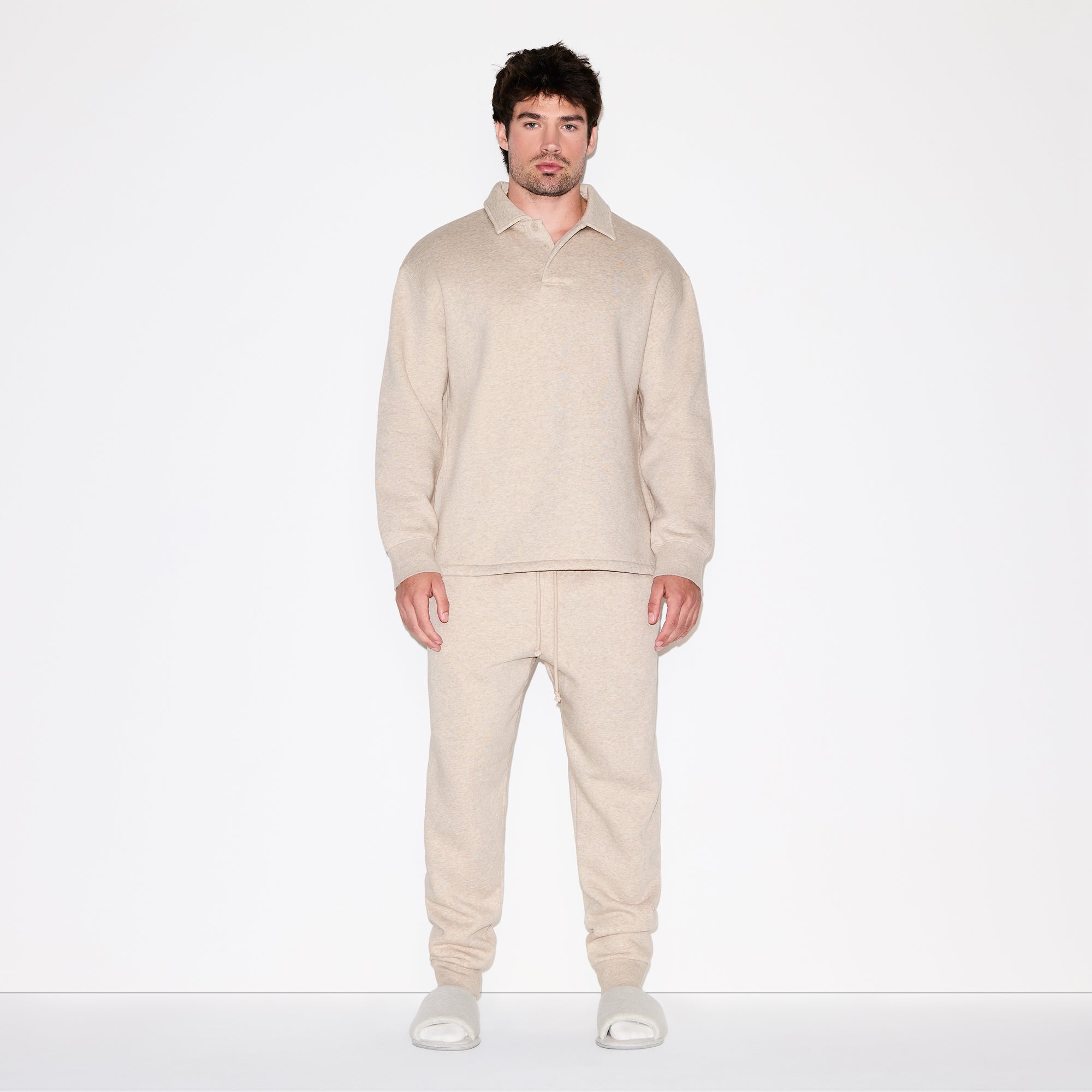 FLEECE LOUNGE MENS TAPERED JOGGER | DESERT HEATHER