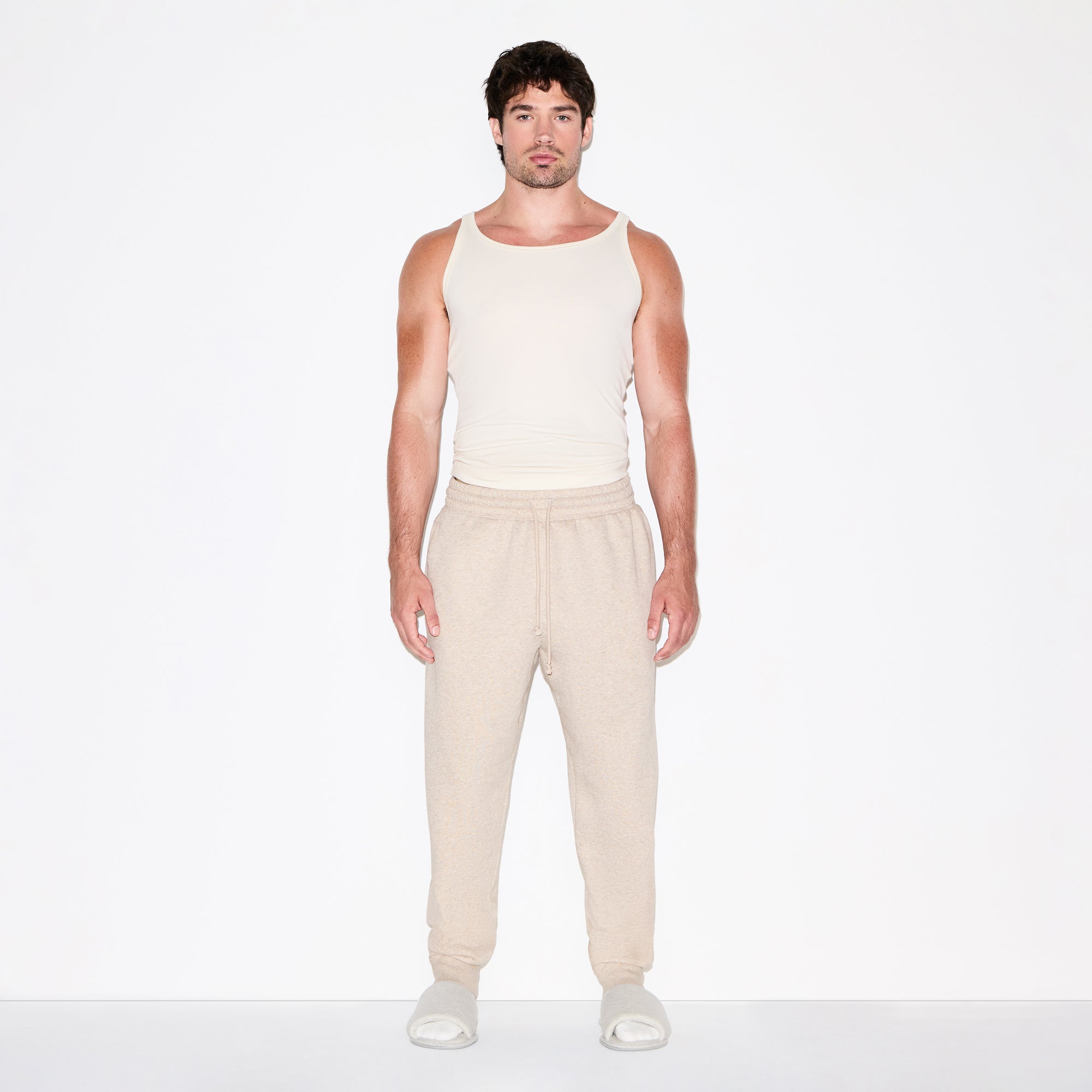 FLEECE LOUNGE MENS TAPERED JOGGER | DESERT HEATHER