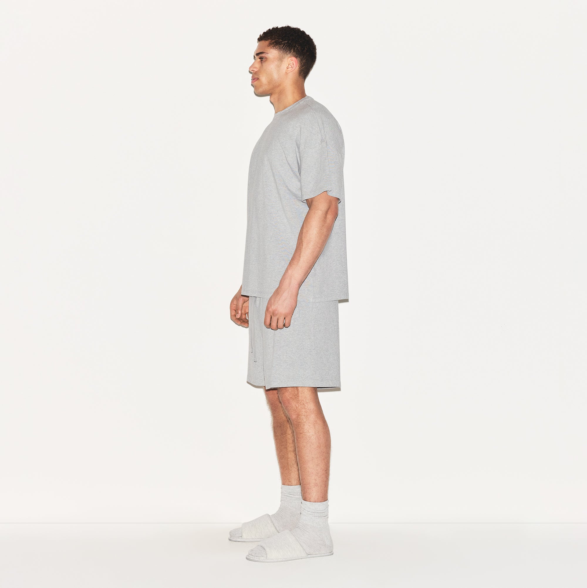 JERSEY LOUNGE MENS RELAXED SHORT | HEATHER GREY