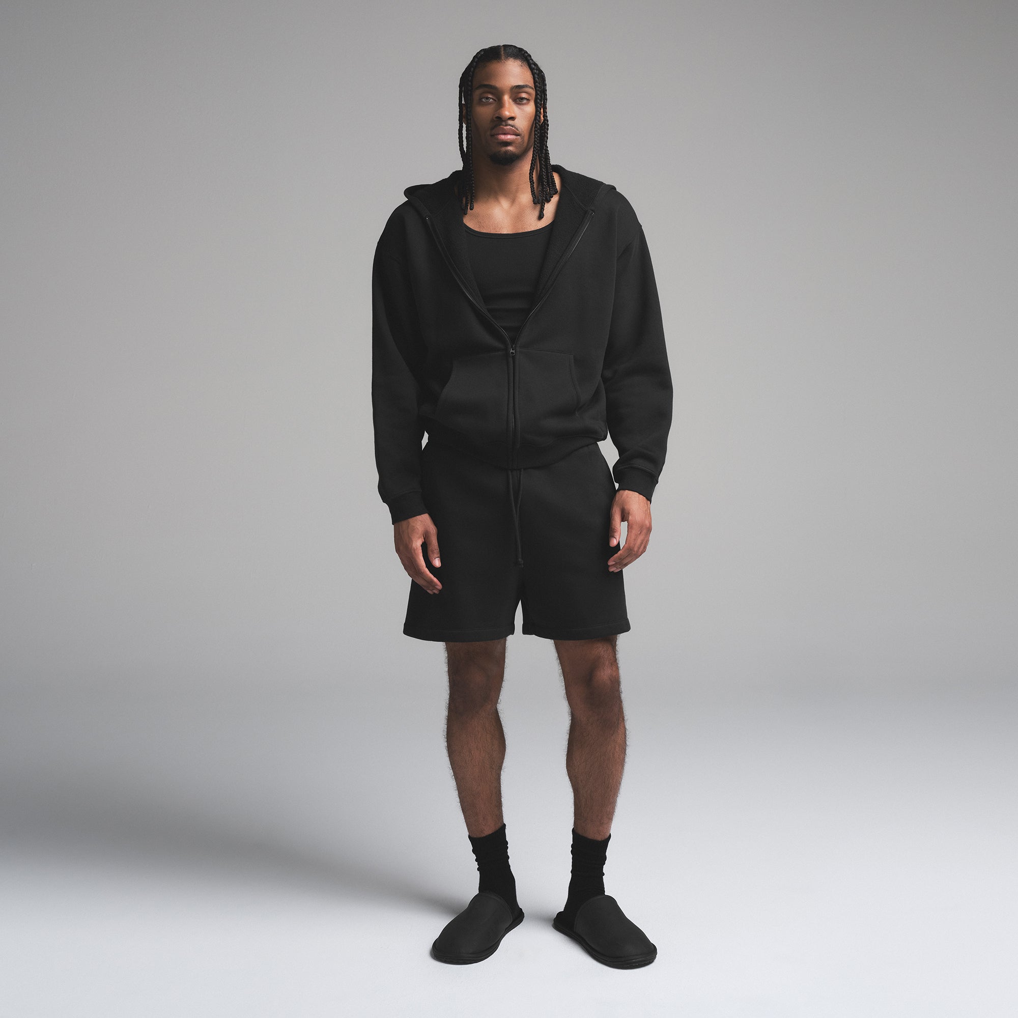 FLEECE LOUNGE MENS RELAXED SHORT | WASHED ONYX