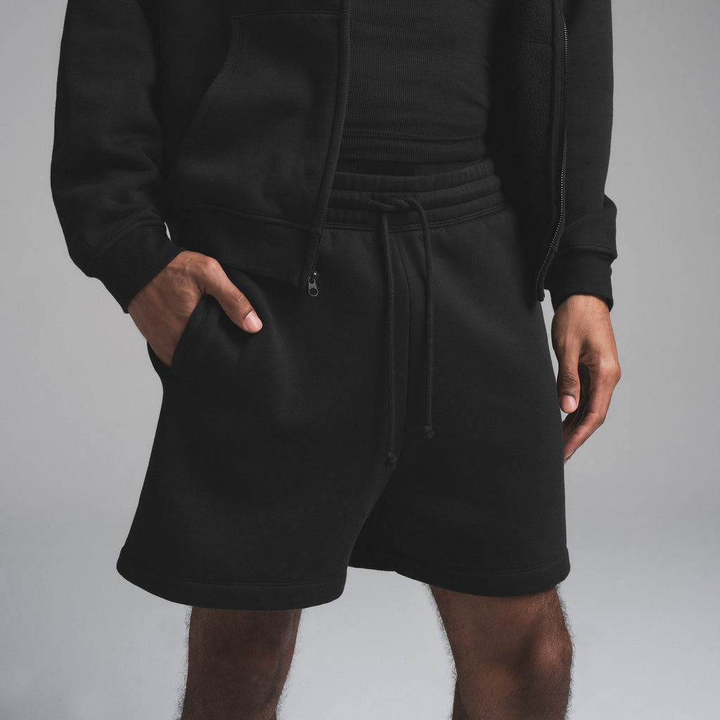FLEECE LOUNGE MENS RELAXED SHORT | WASHED ONYX
