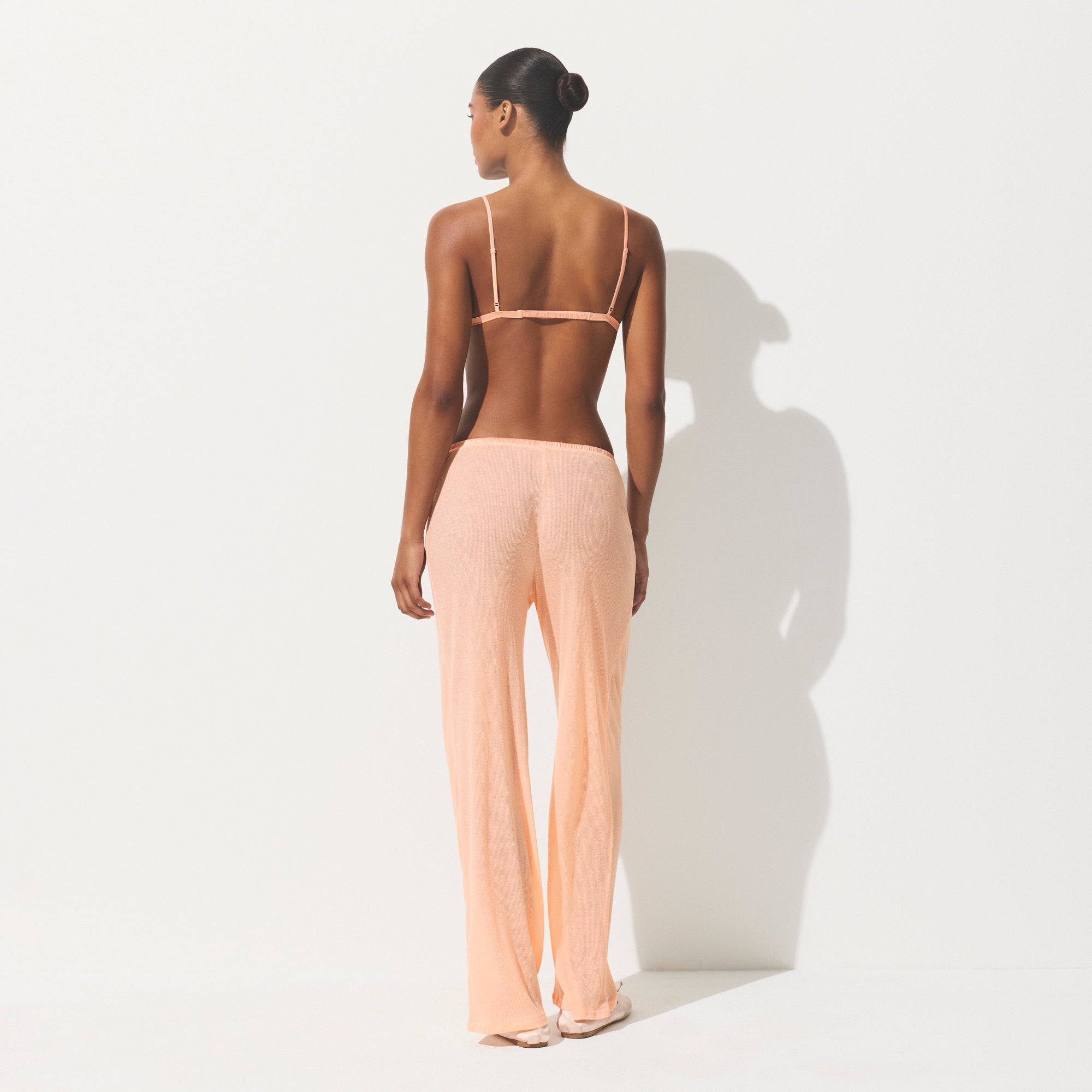 SHEER RIB STRAIGHT LEG PANT | VILLA