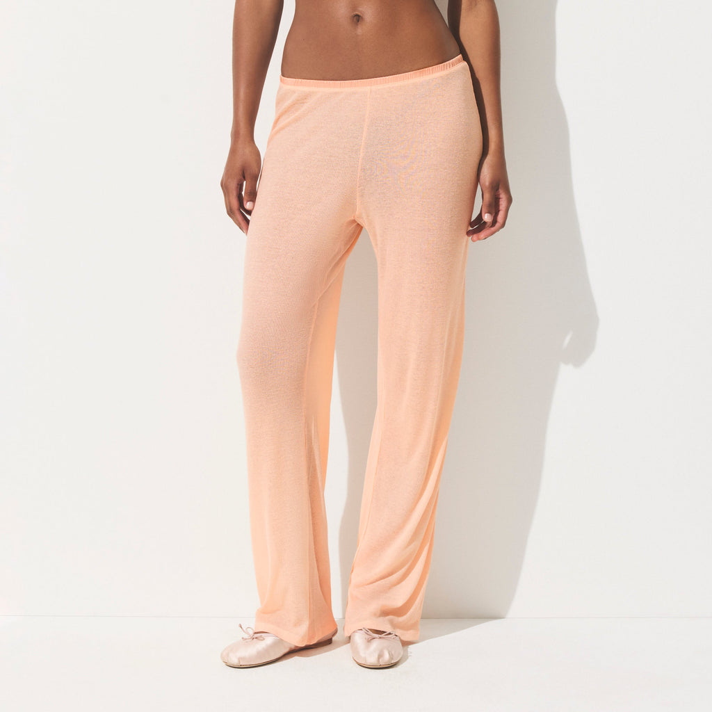 SHEER RIB STRAIGHT LEG PANT | VILLA