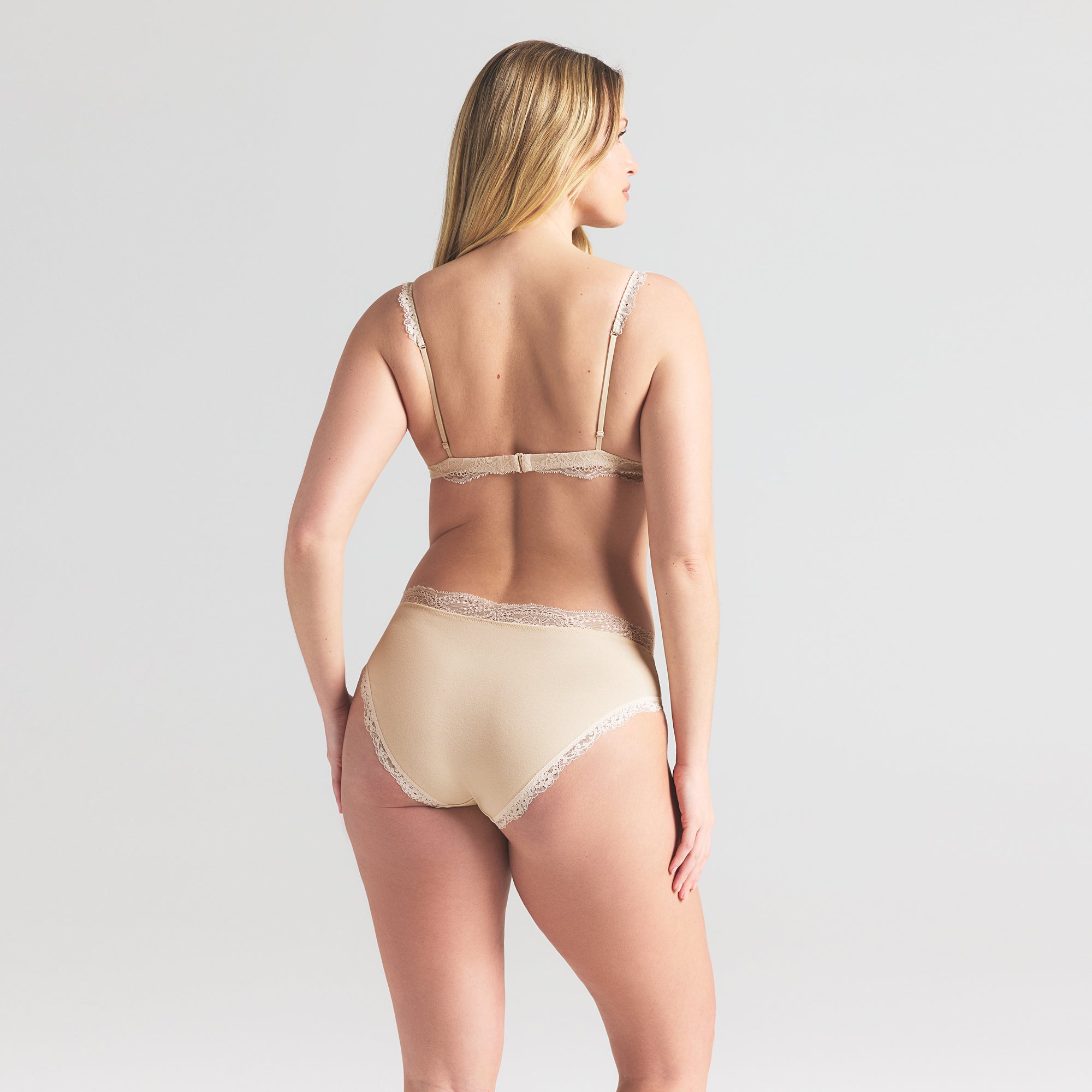 COTTON JERSEY LACE BRIEF | BUTTER