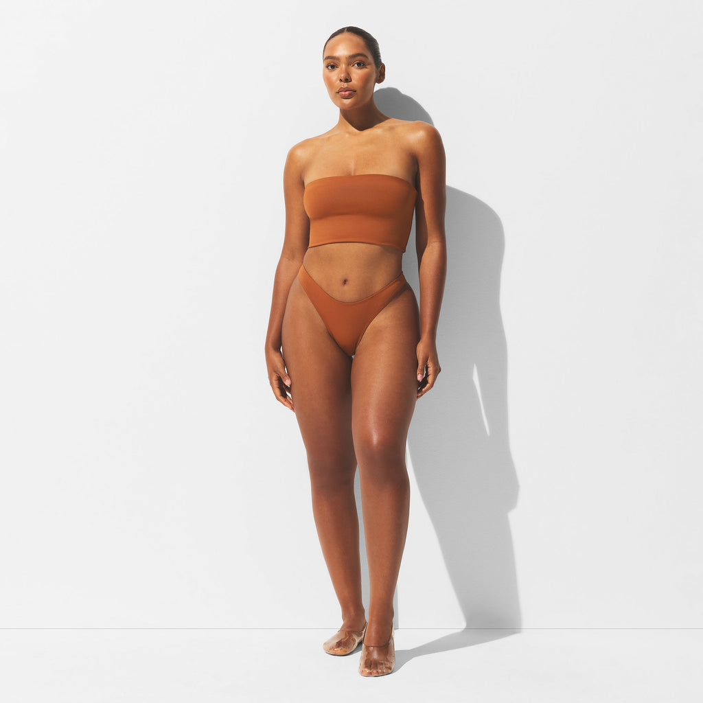 ICONIC SWIM CONVERTIBLE BANDEAU BIKINI TOP | BRONZE