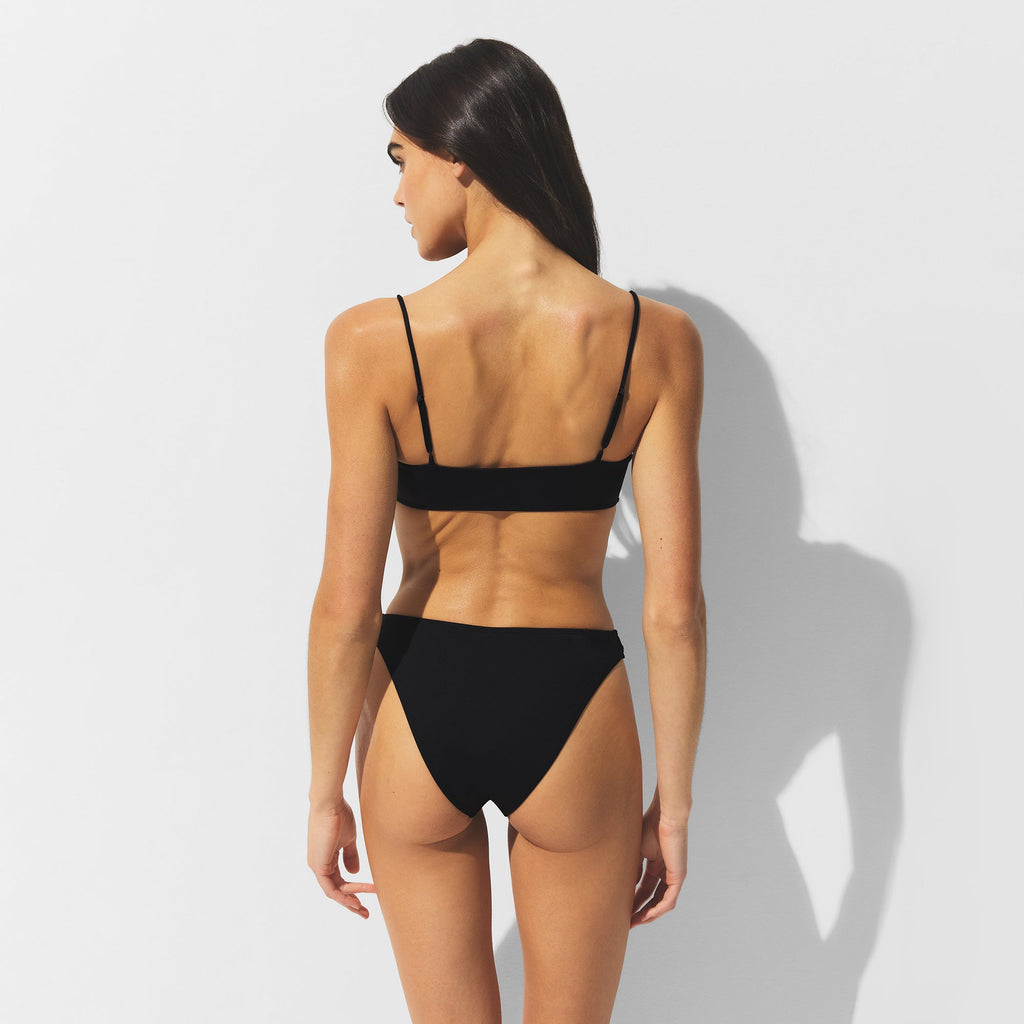ICONIC SWIM SQUARE NECK BIKINI TOP | OBSIDIAN
