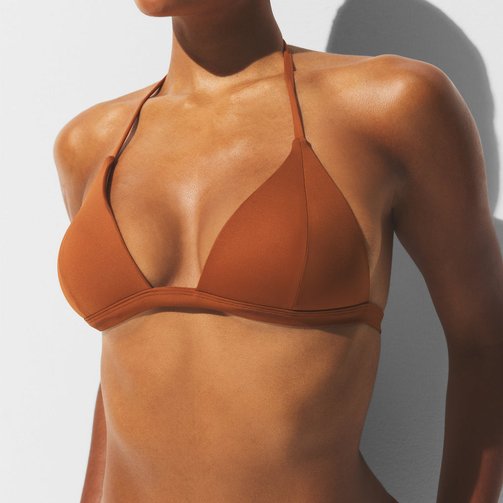 ICONIC SWIM PUSH-UP TRIANGLE BIKINI TOP | BRONZE