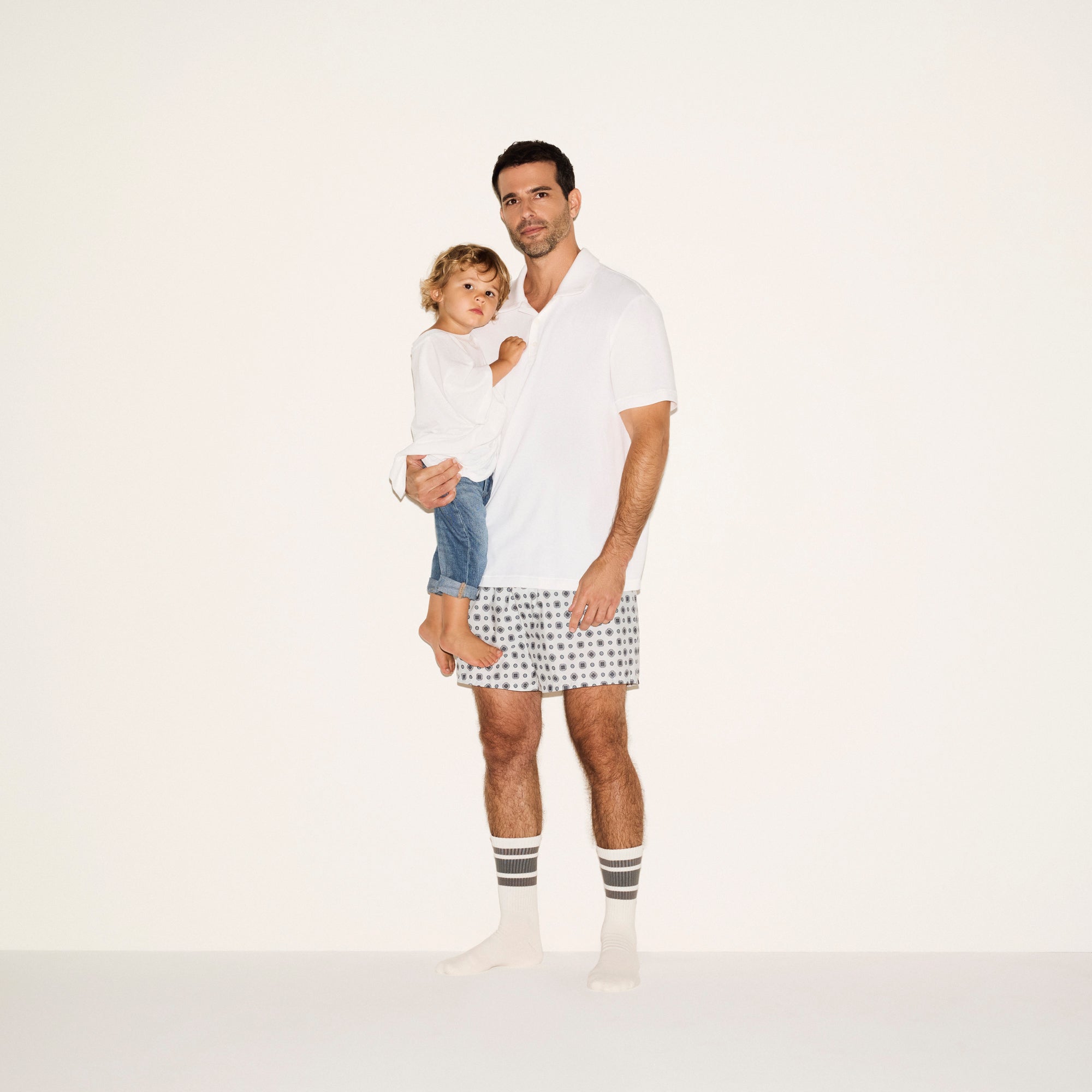 SKIMS COTTON MENS RELAXED POLO | CHALK