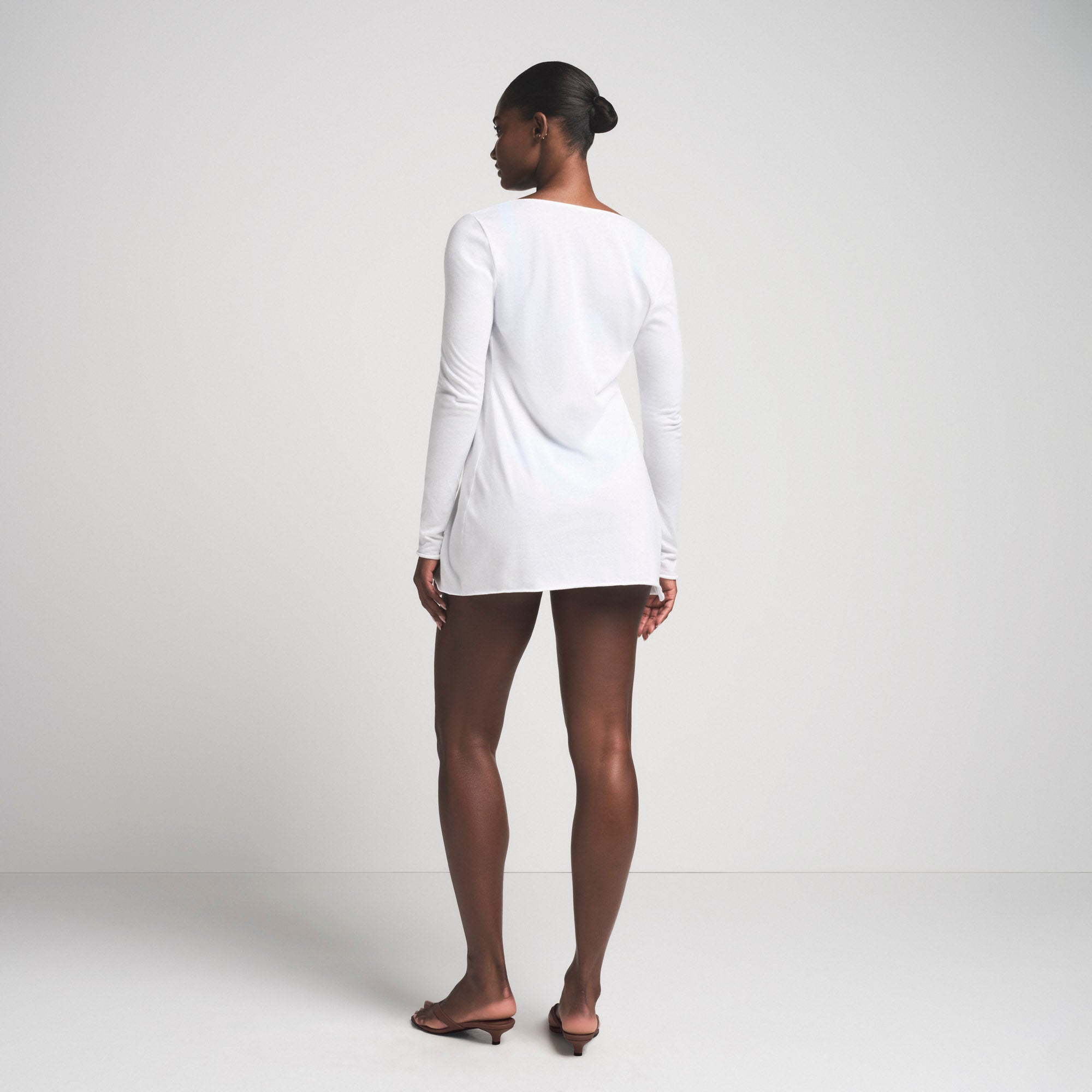 COTTON COVER-UPS TIE FRONT TOP | SNOW