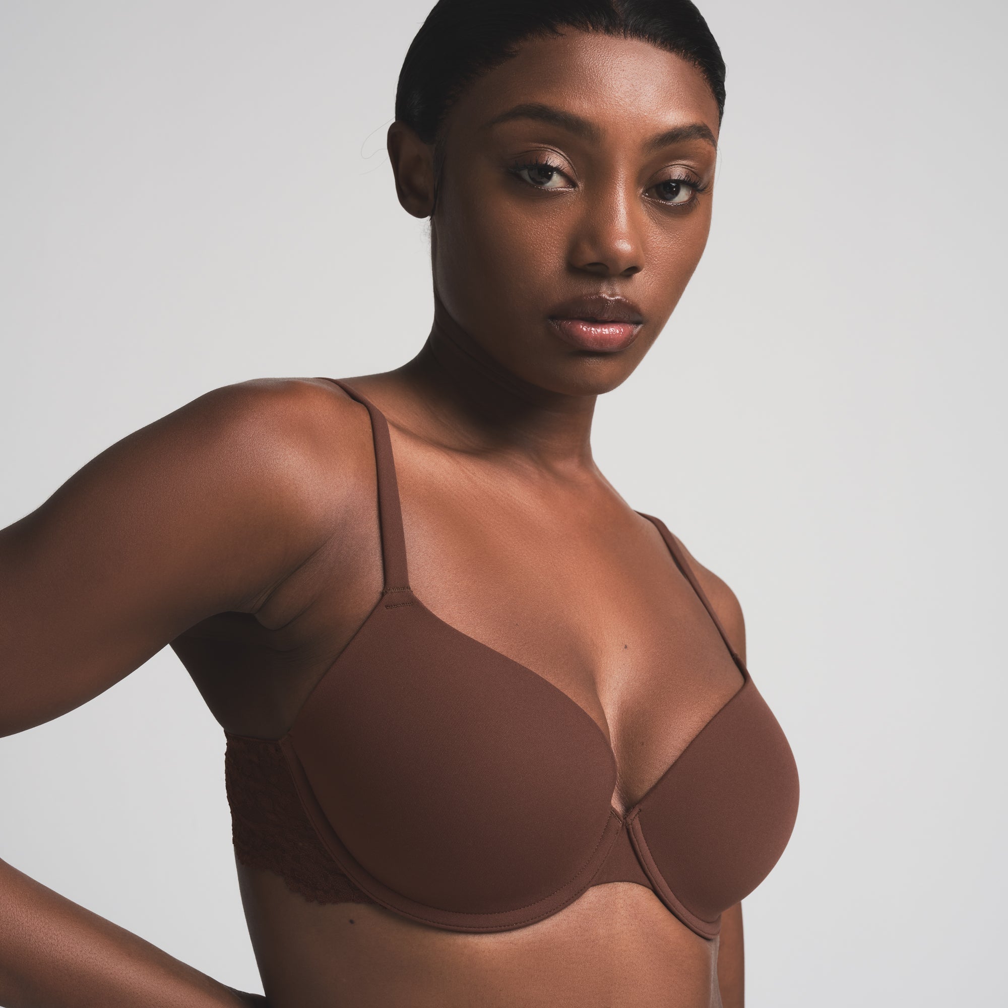 FITS EVERYBODY LACE WING T-SHIRT BRA | COCOA