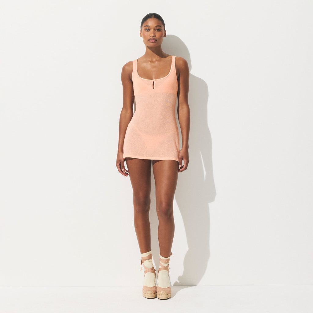 SHEER RIB MINI SLIP DRESS | VILLA