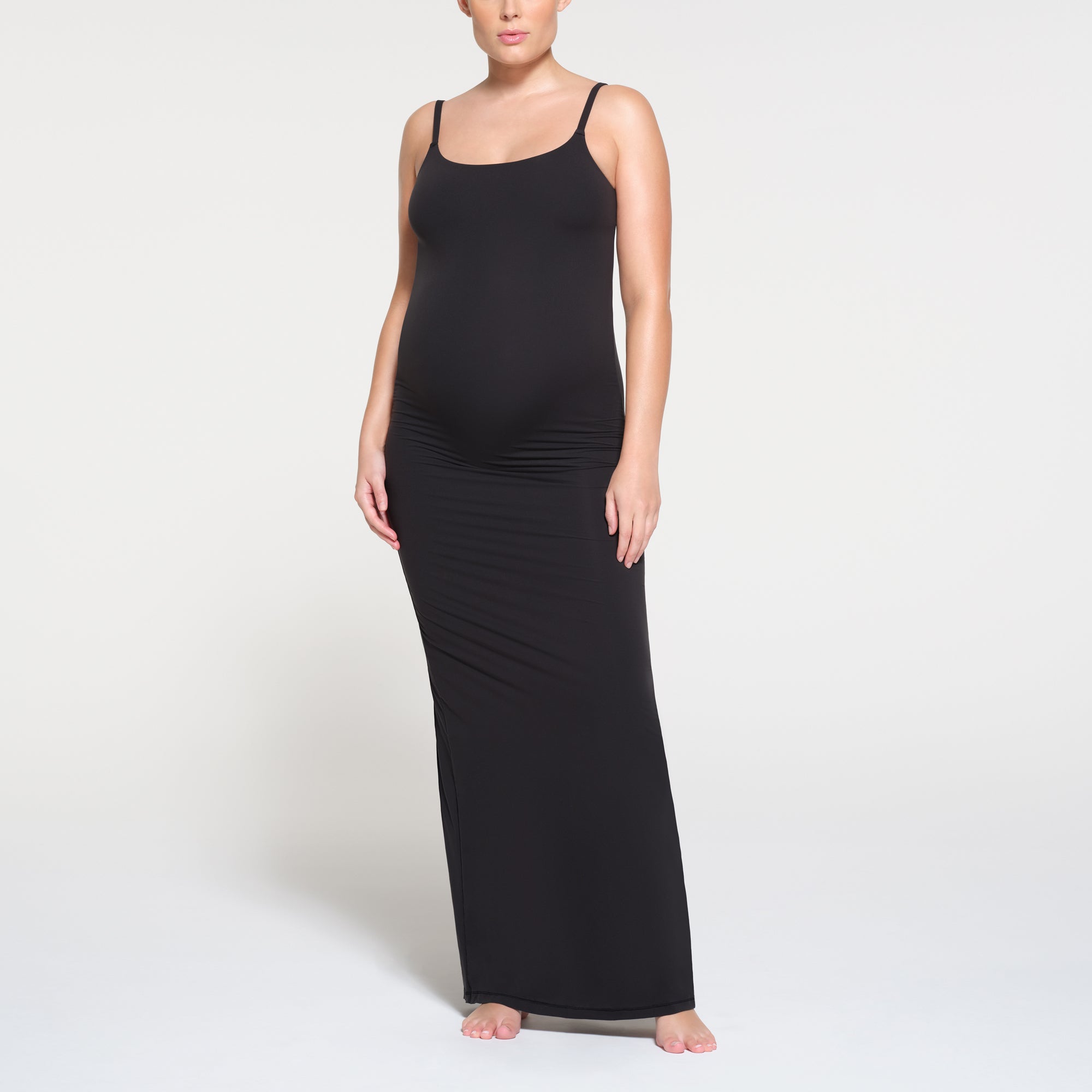 FITS EVERYBODY MATERNITY LONG SLIP DRESS | ONYX