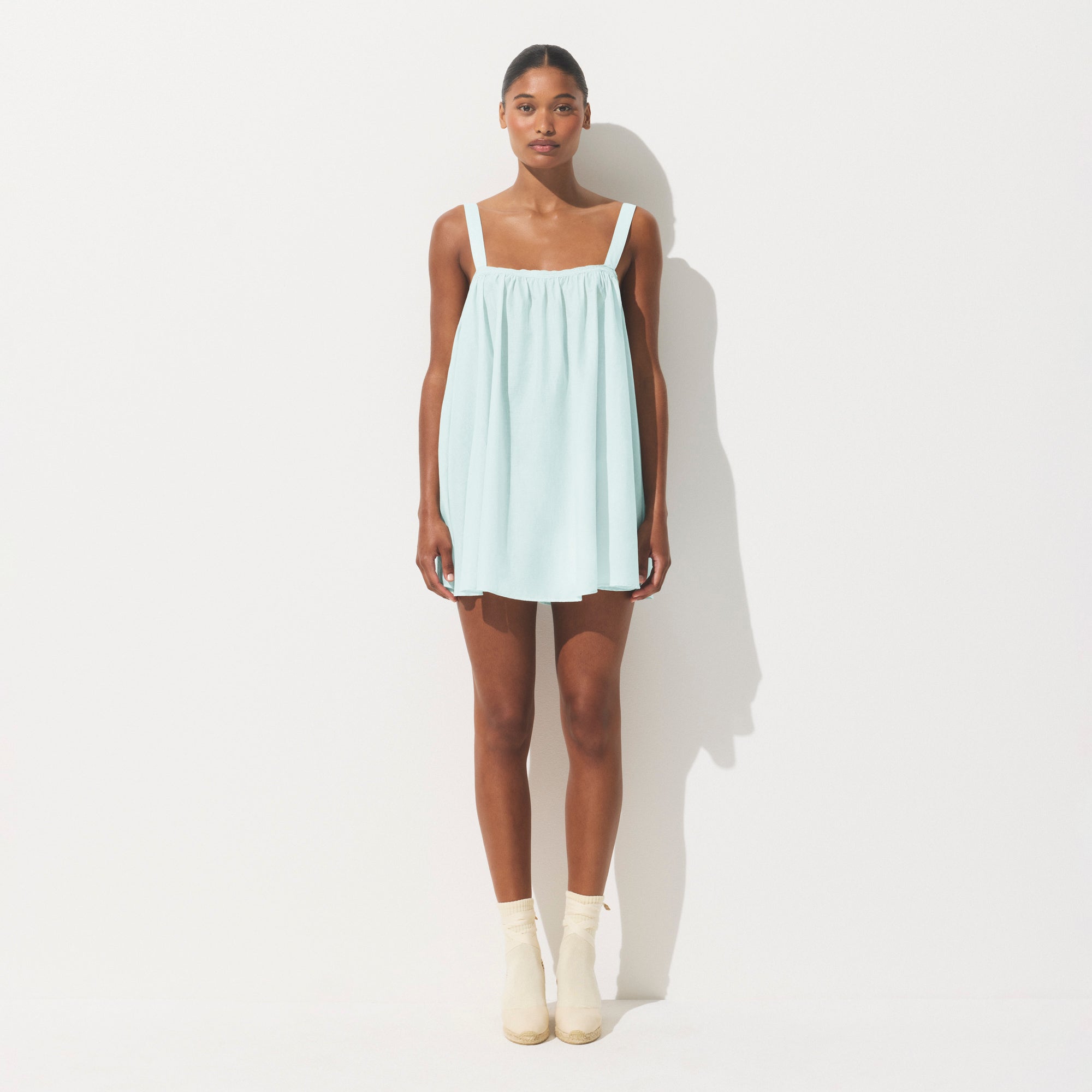 COTTON VOILE MINI DRESS | FROST
