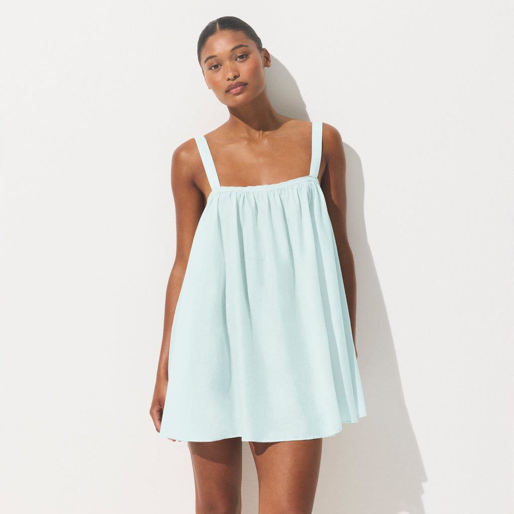 COTTON VOILE MINI DRESS | FROST