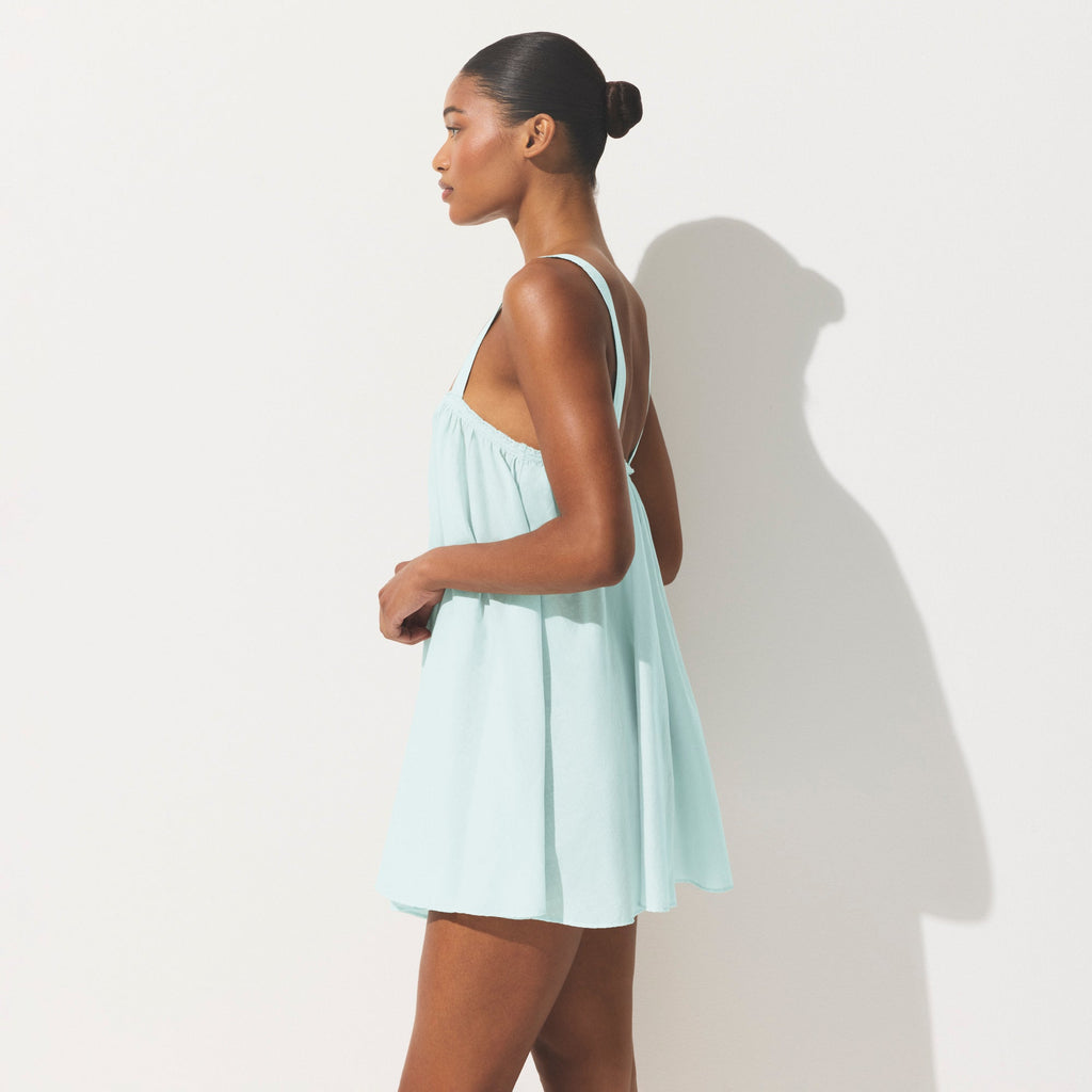 COTTON VOILE MINI DRESS | FROST