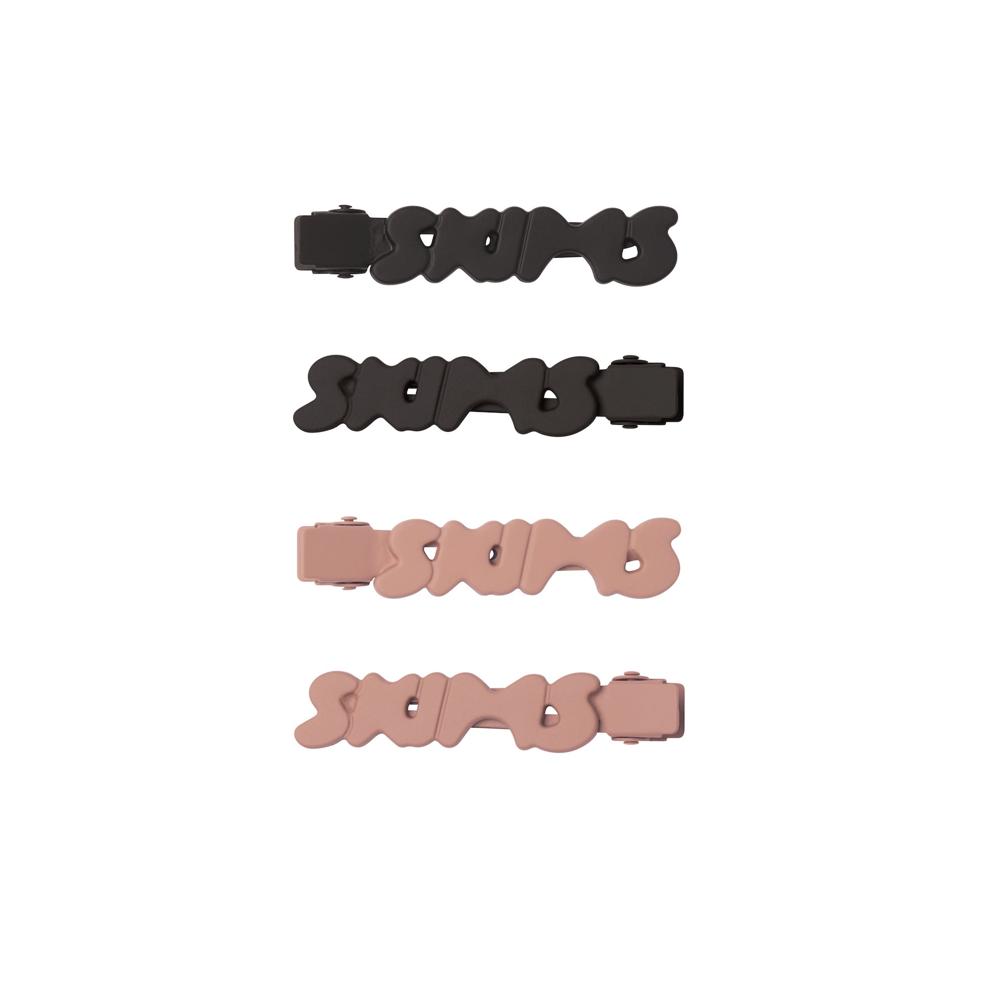 GETTING READY ACCESSORIES MATTE LOGO NO-CREASE HAIR CLIP 4-PACK | SIENNA AND ONYX