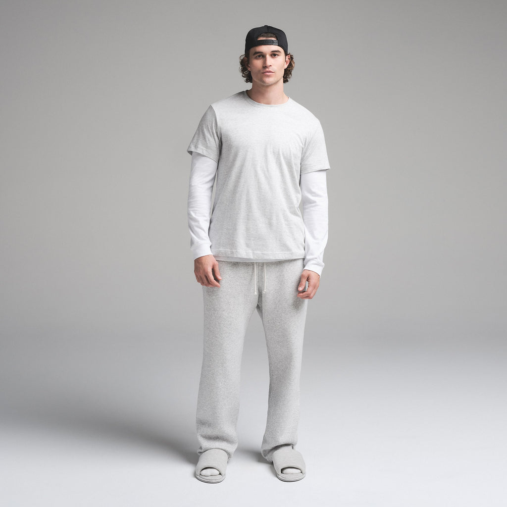 FLEECE LOUNGE MENS CLASSIC STRAIGHT LEG PANT | LIGHT HEATHER GREY