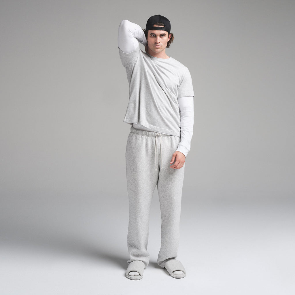 FLEECE LOUNGE MENS CLASSIC STRAIGHT LEG PANT | LIGHT HEATHER GREY