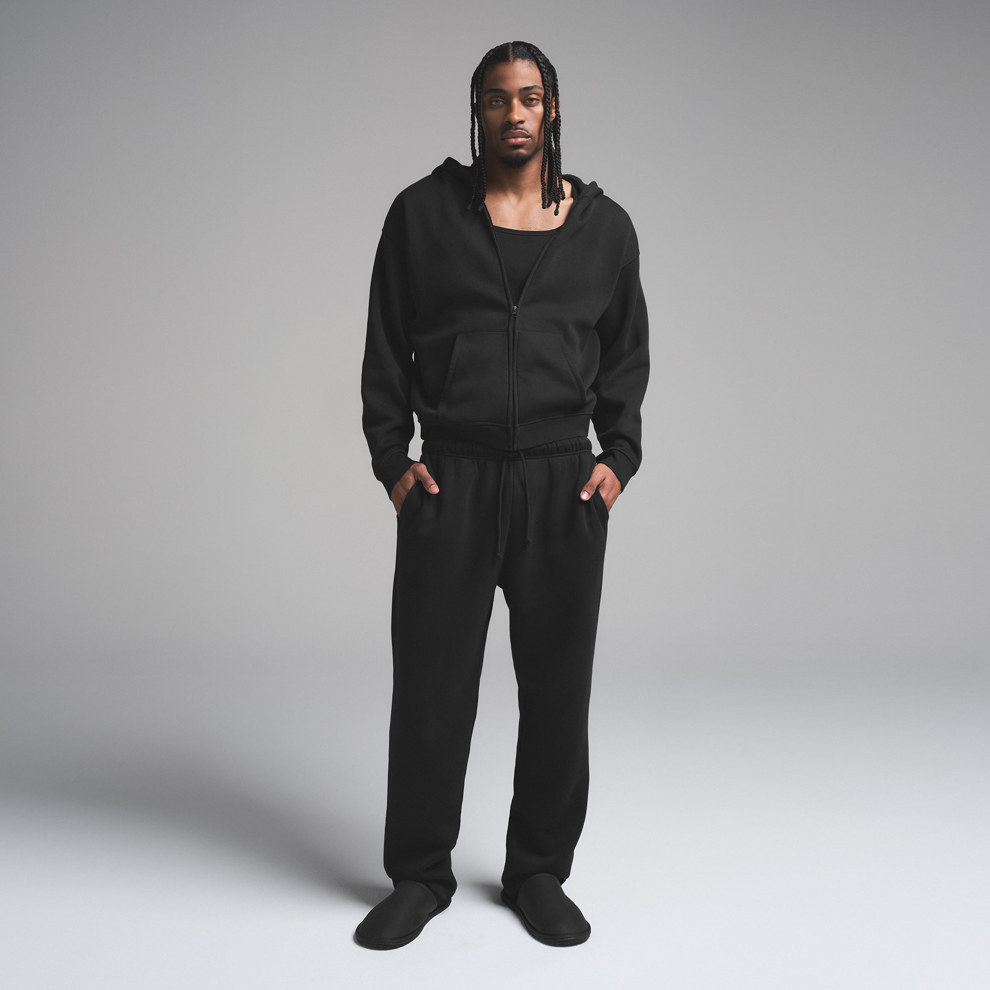 FLEECE LOUNGE MENS CLASSIC STRAIGHT LEG PANT | WASHED ONYX