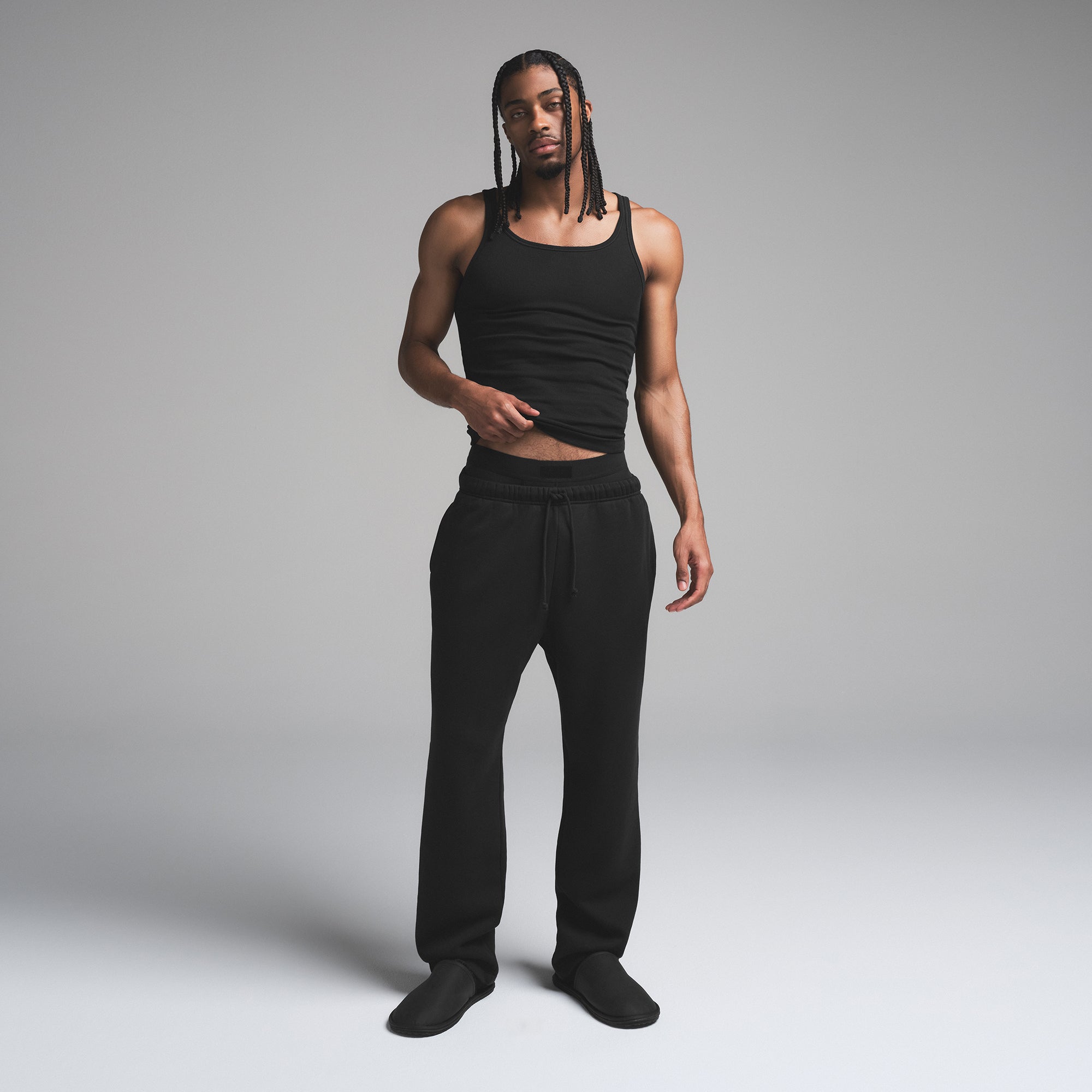 FLEECE LOUNGE MENS CLASSIC STRAIGHT LEG PANT | WASHED ONYX