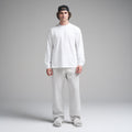 HEAVYWEIGHT COTTON MENS RELAXED LONG SLEEVE T-SHIRT | CHALK