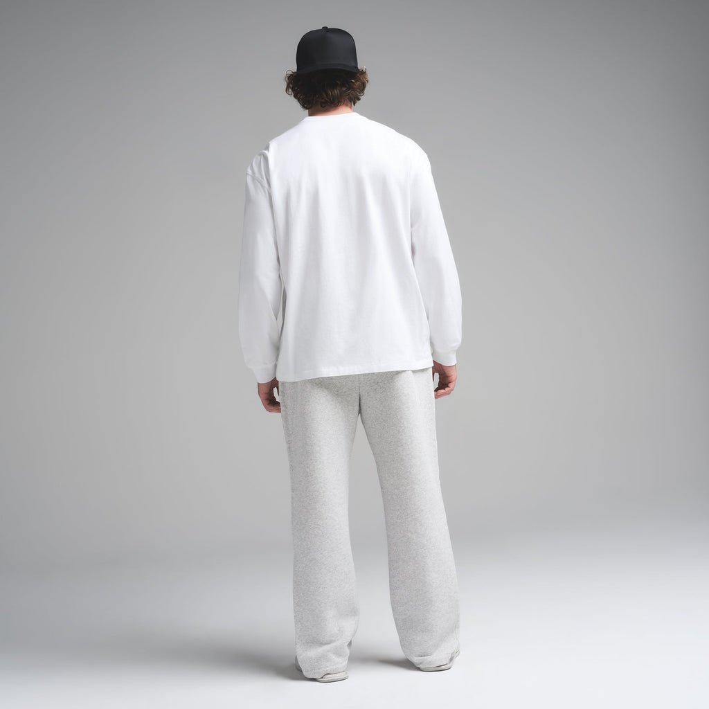 HEAVYWEIGHT COTTON MENS RELAXED LONG SLEEVE T-SHIRT | CHALK