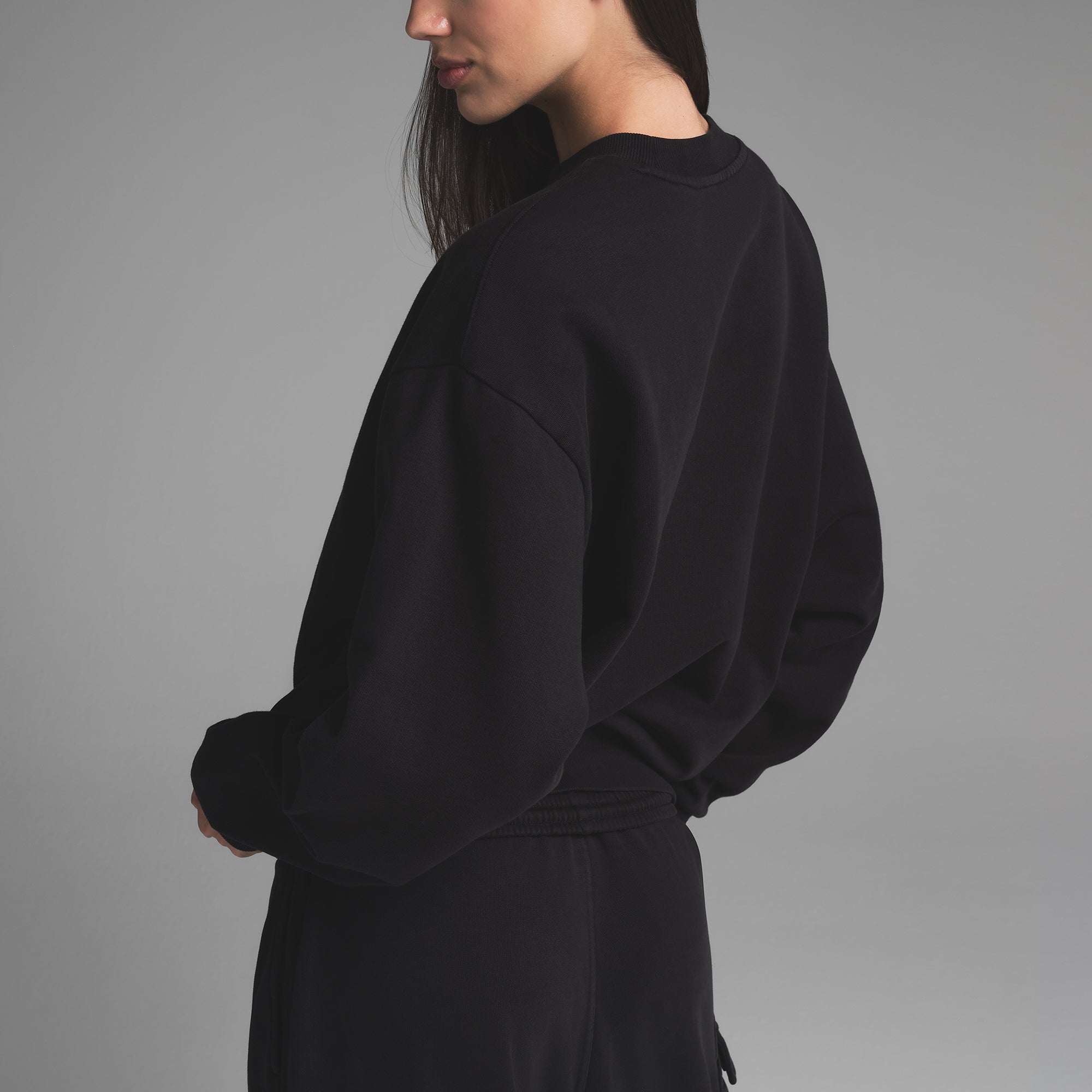 BOYFRIEND FLEECE CREWNECK | WASHED ONYX