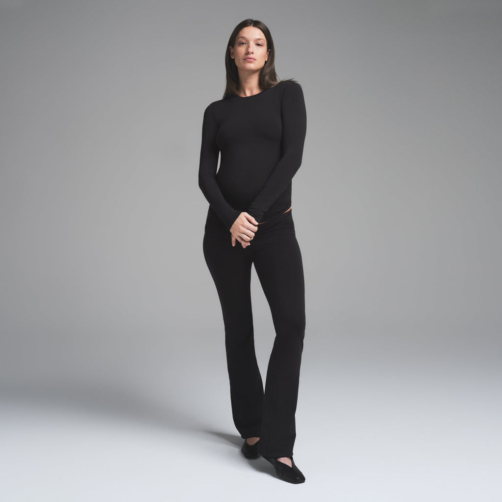 COTTON JERSEY MATERNITY LONG SLEEVE T-SHIRT | SOOT