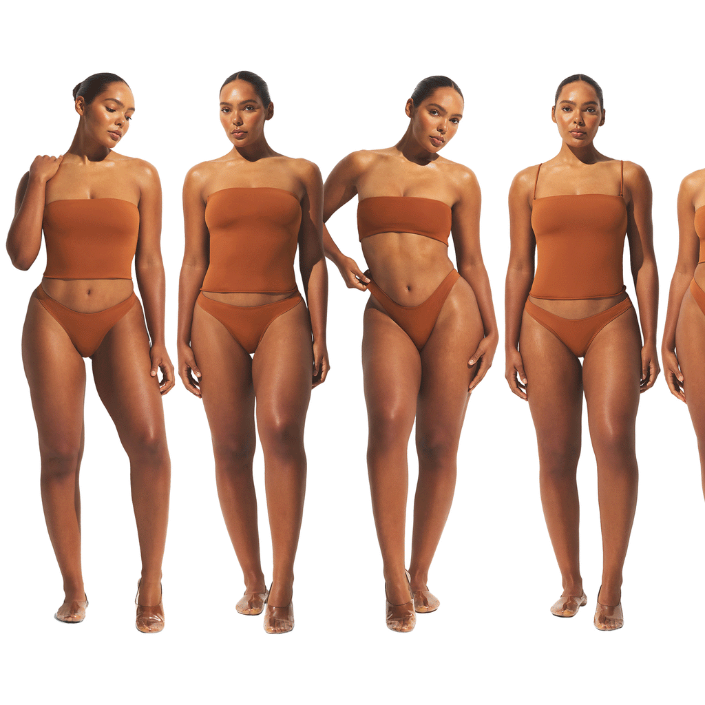 ICONIC SWIM CONVERTIBLE BANDEAU BIKINI TOP | BRONZE