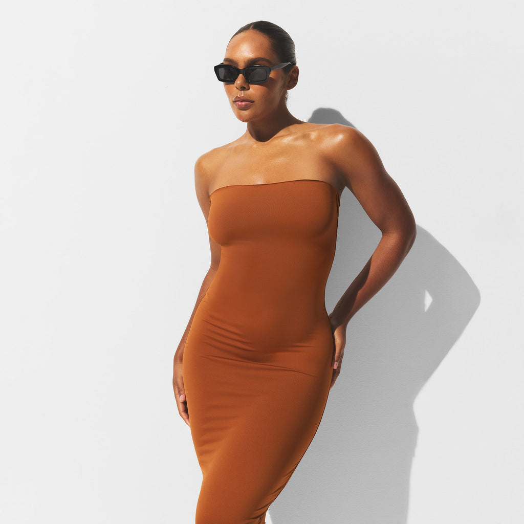 ICONIC SWIM CONVERTIBLE TUBE DRESS | BRONZE