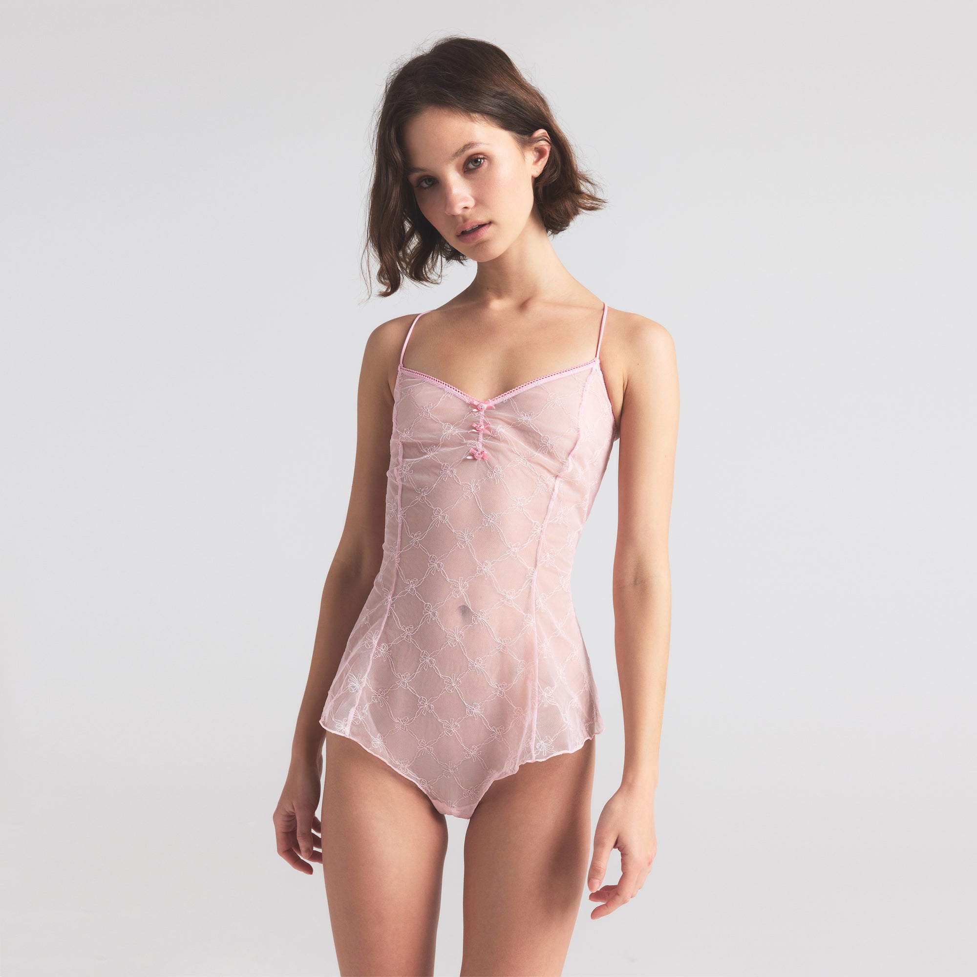 SPRING INTIMATES TEDDY | CHERRY BLOSSOM BOW TULLE