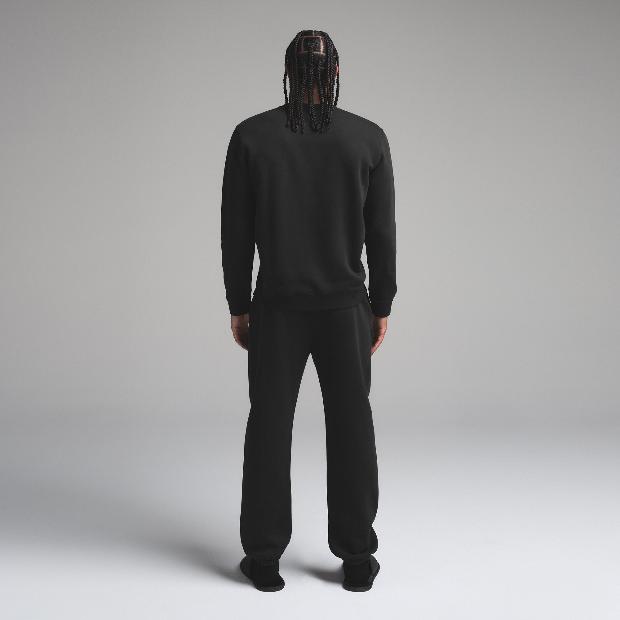 FLEECE LOUNGE MENS CLASSIC CREWNECK | WASHED ONYX