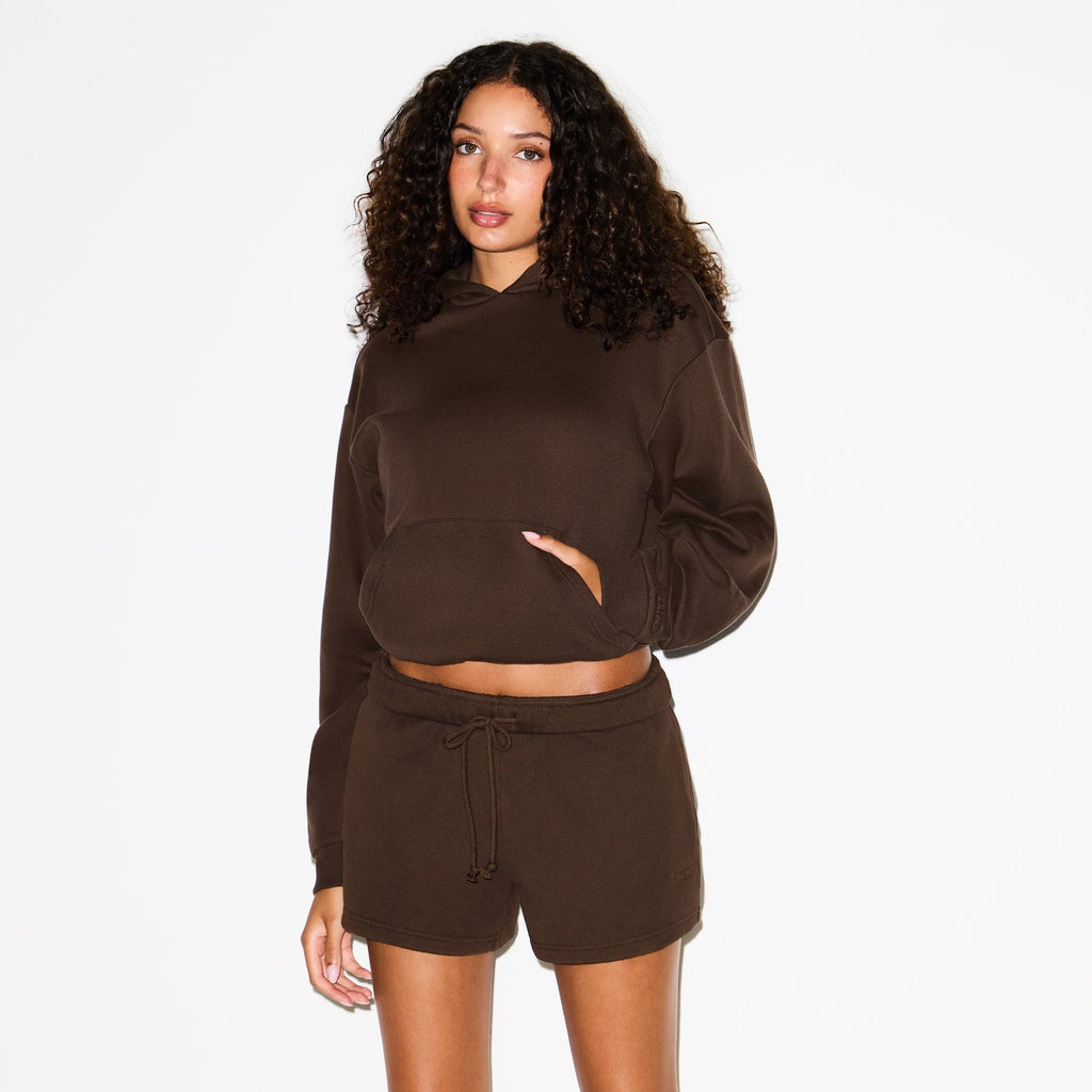 COTTON FLEECE CLASSIC HOODIE | DARK SEPIA