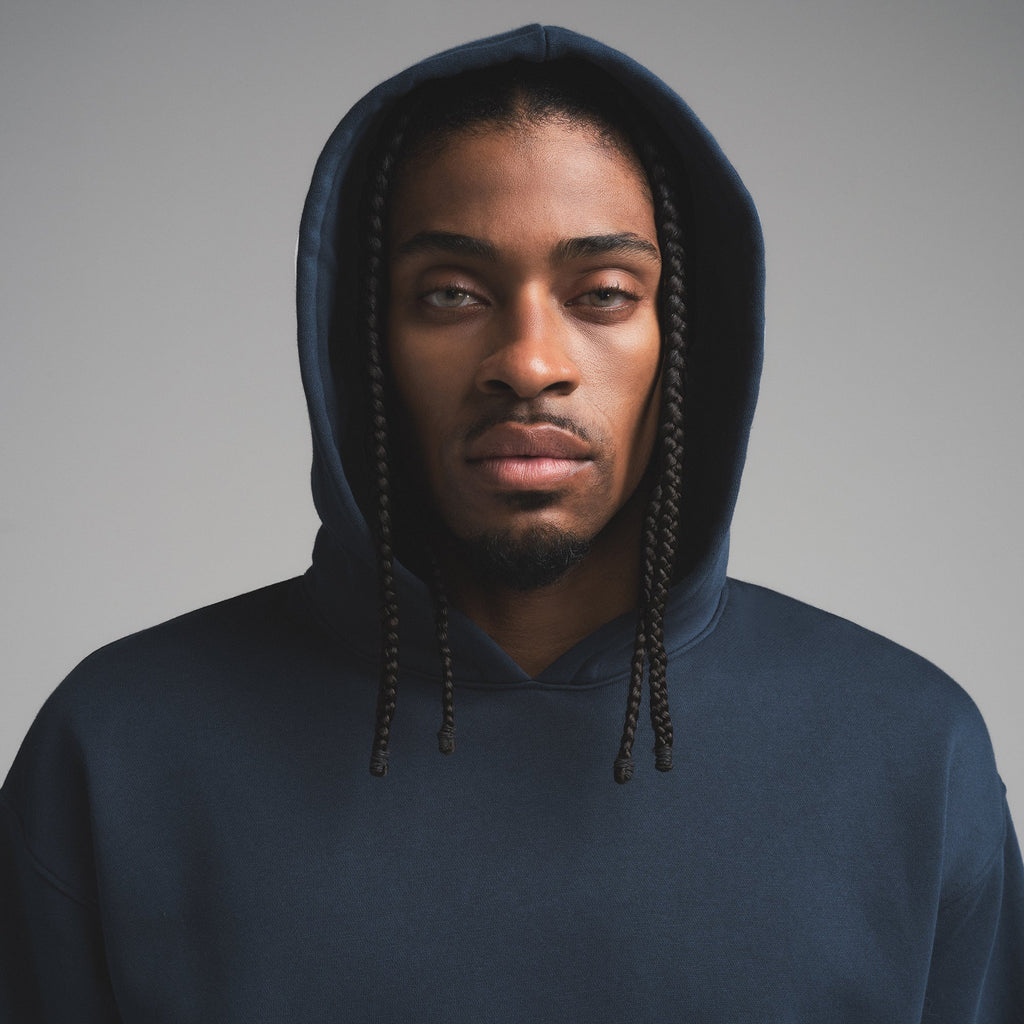 FLEECE LOUNGE MENS RELAXED HOODIE | NAVY