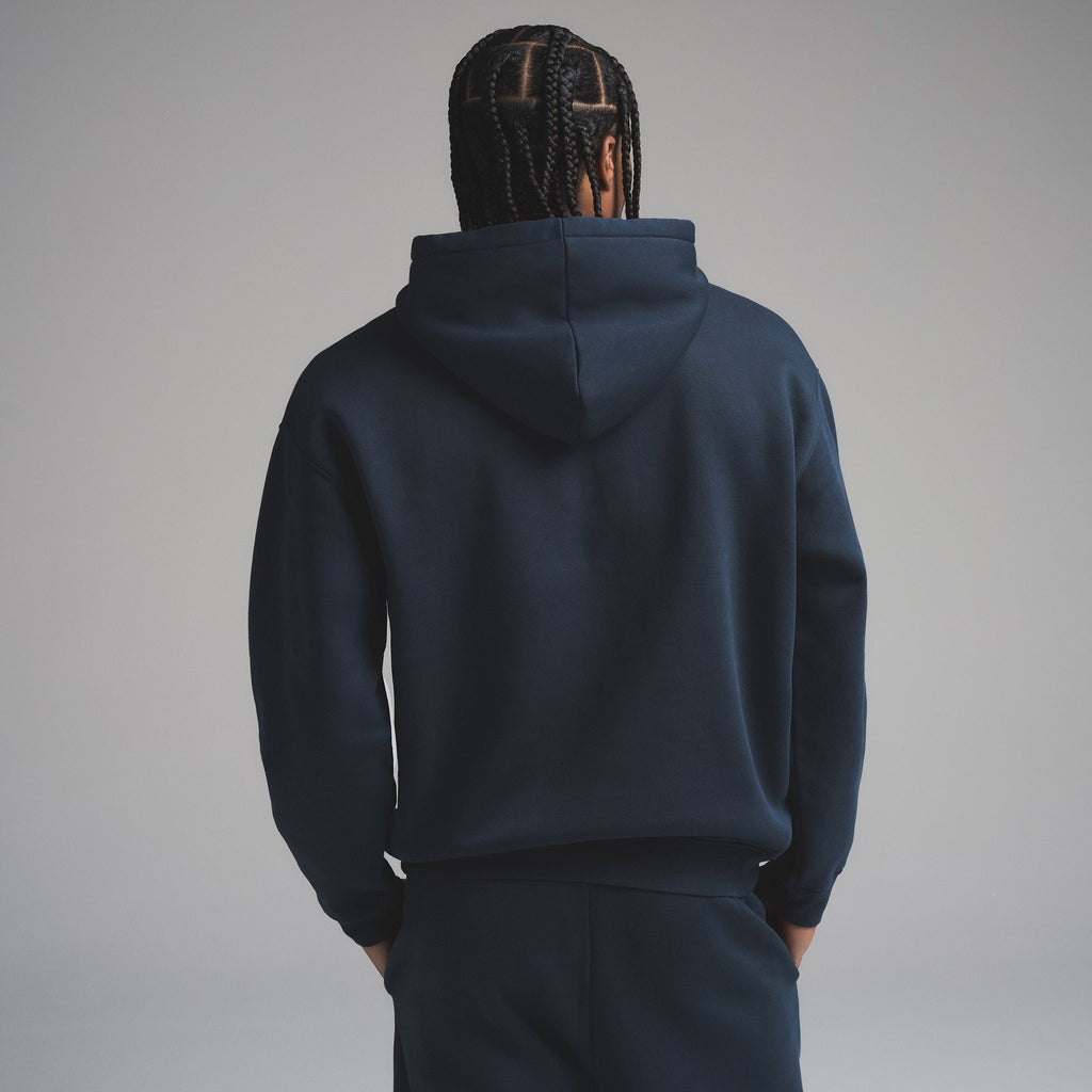 FLEECE LOUNGE MENS RELAXED HOODIE | NAVY