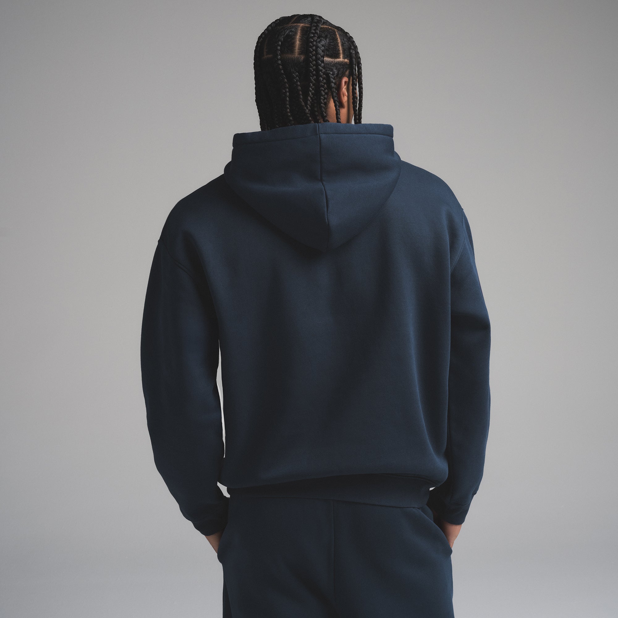 FLEECE LOUNGE MENS RELAXED HOODIE | NAVY