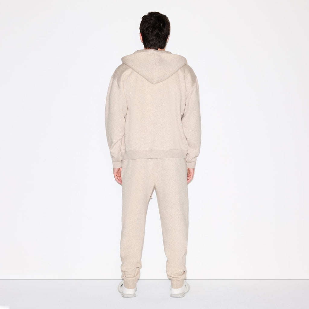 FLEECE LOUNGE MENS RELAXED ZIP UP HOODIE | DESERT HEATHER
