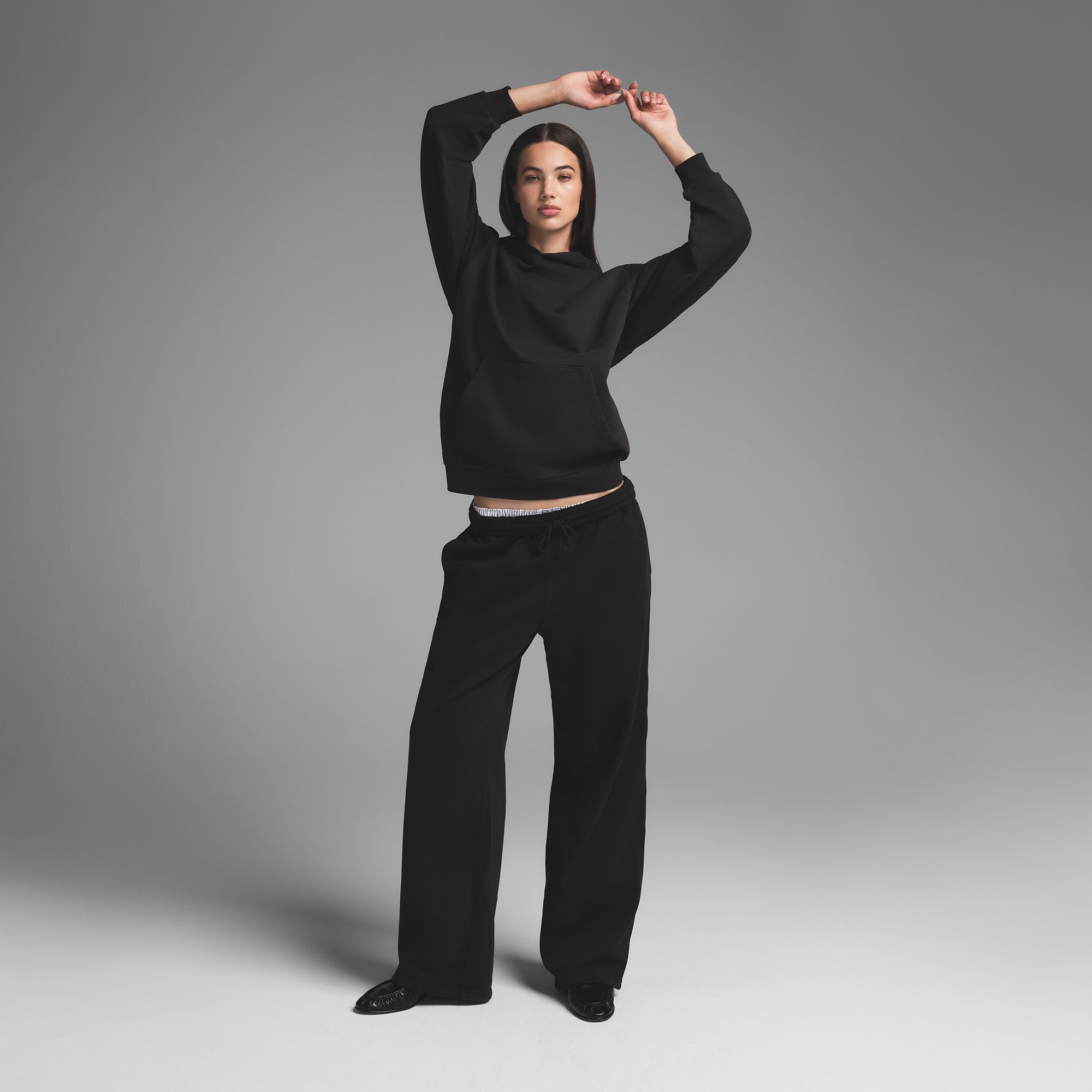 BOYFRIEND FLEECE STRAIGHT LEG PANT | WASHED ONYX