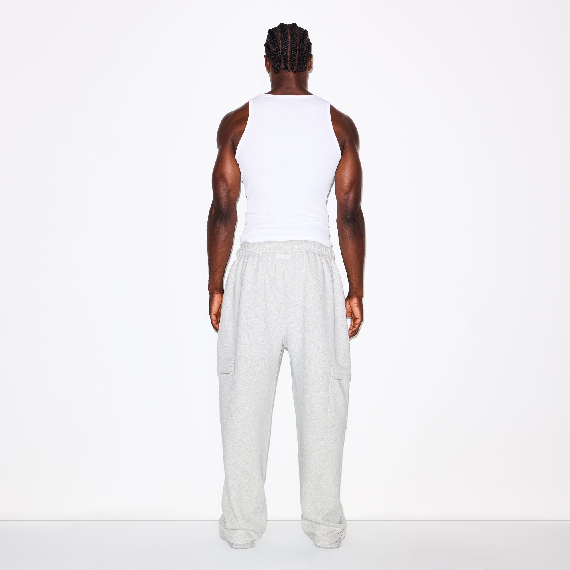 FLEECE LOUNGE MENS CARGO PANT | LIGHT HEATHER GREY