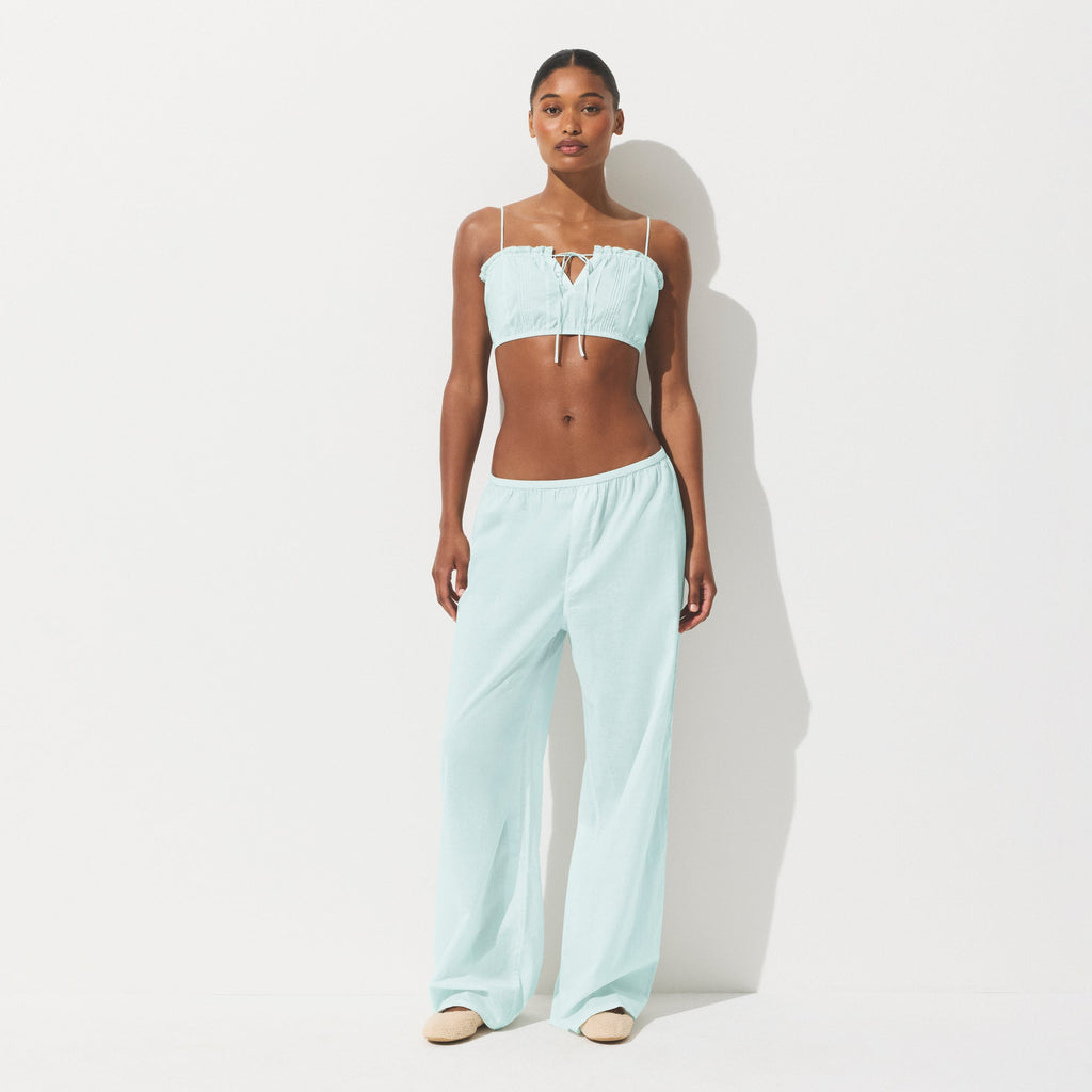 COTTON VOILE LOOSE PANT | FROST